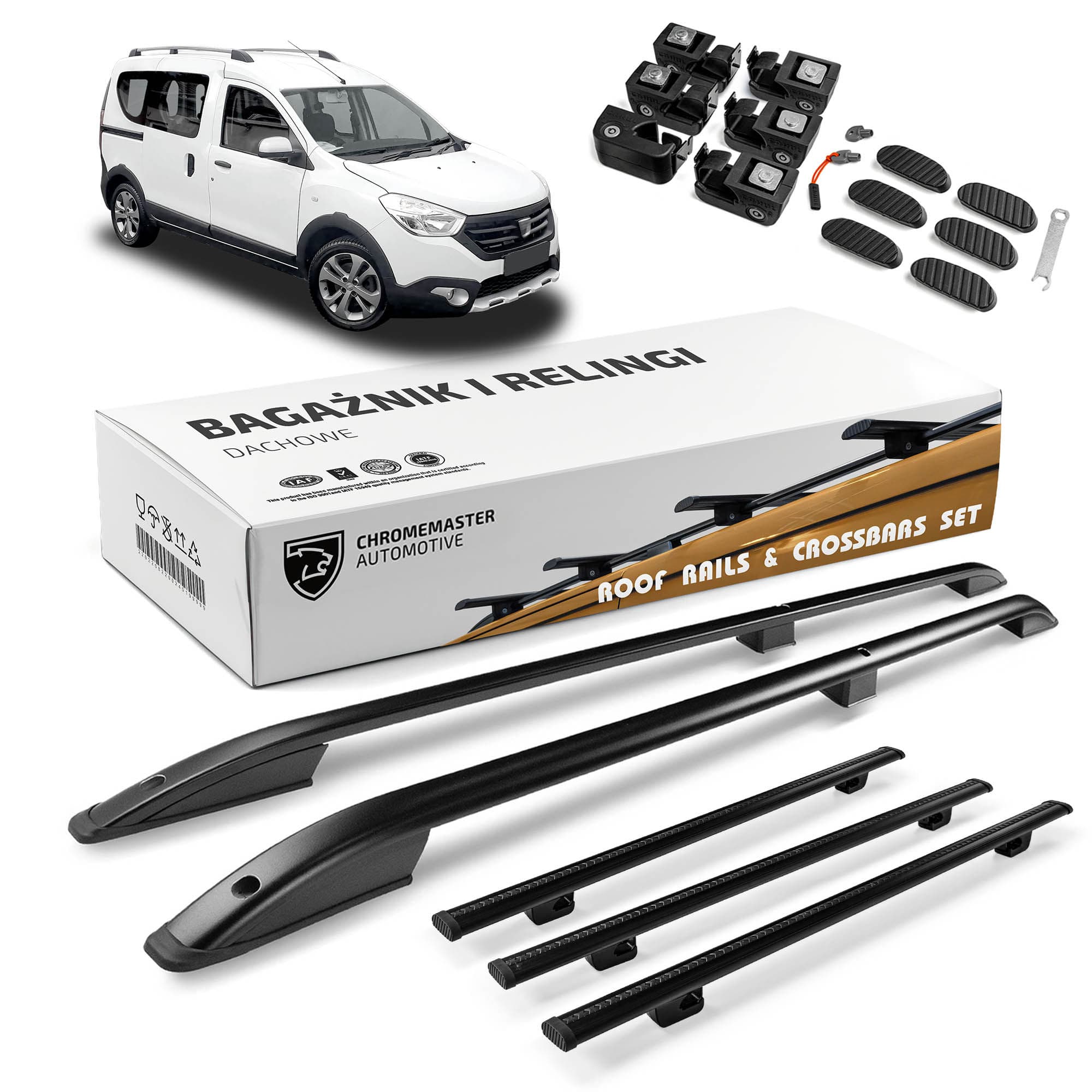 Roof rails with cross bars included SKYPORT — Black, Aluminum | Plastic, Painted
