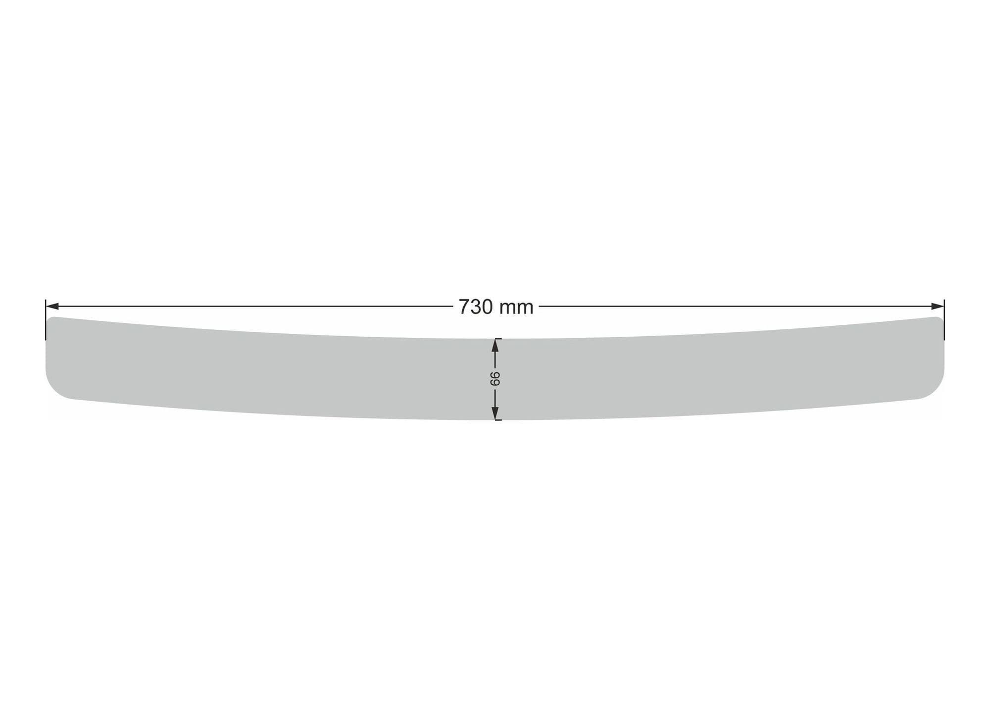 Rear bumper trim — Chrome, Stainless steel, Polished