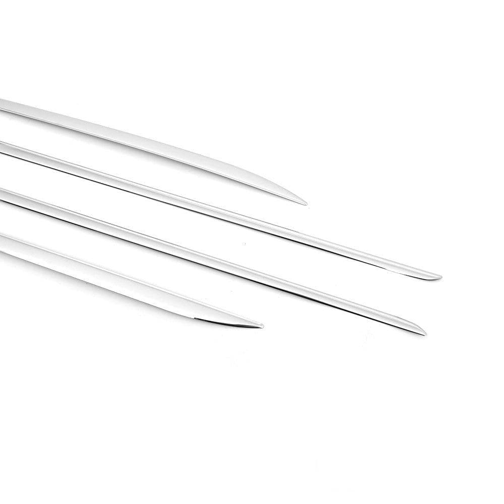 Moulures de portes latérales — Chrome, Acier inoxydable, Poli