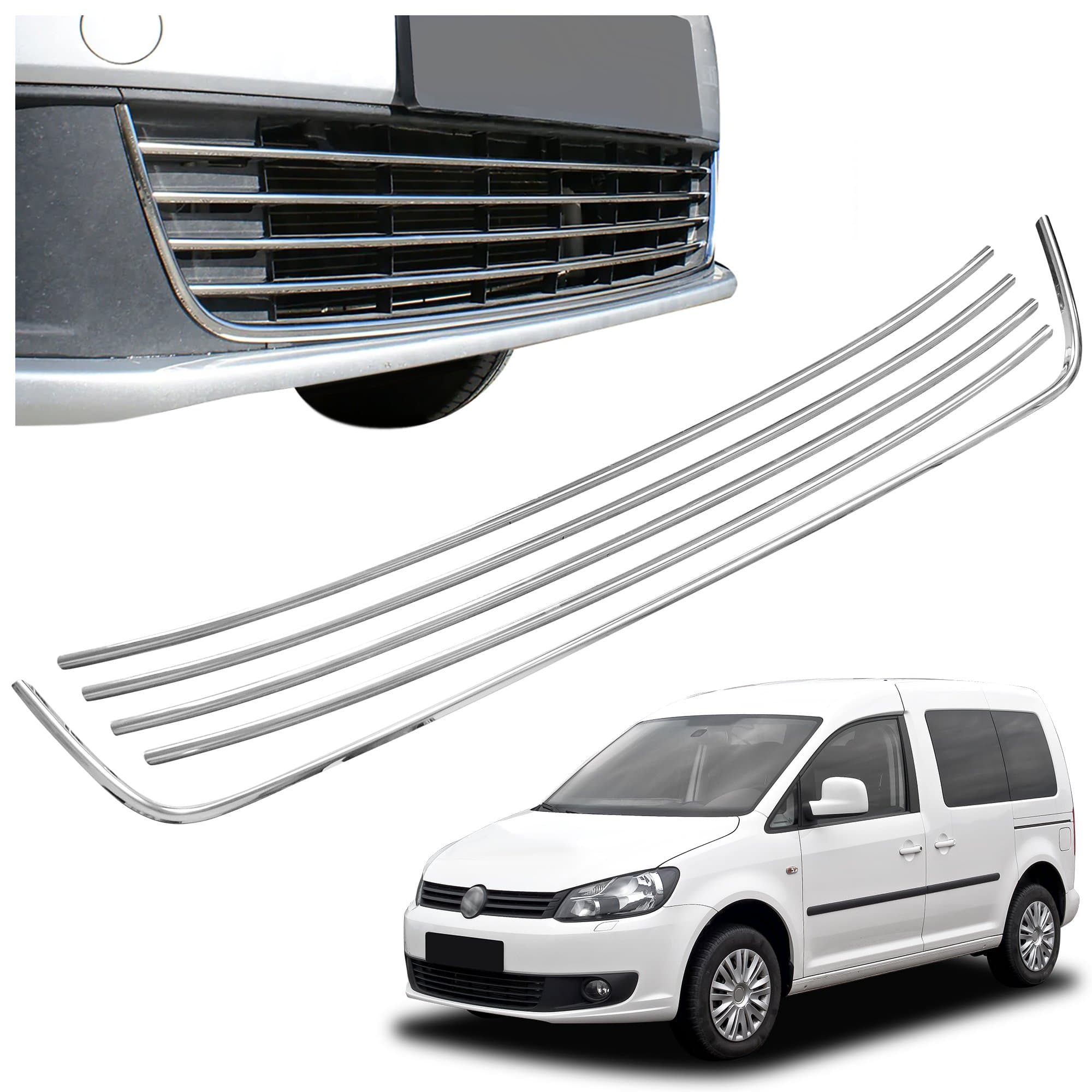 Front bumper grille trims — Chrome, Stainless steel, Polished