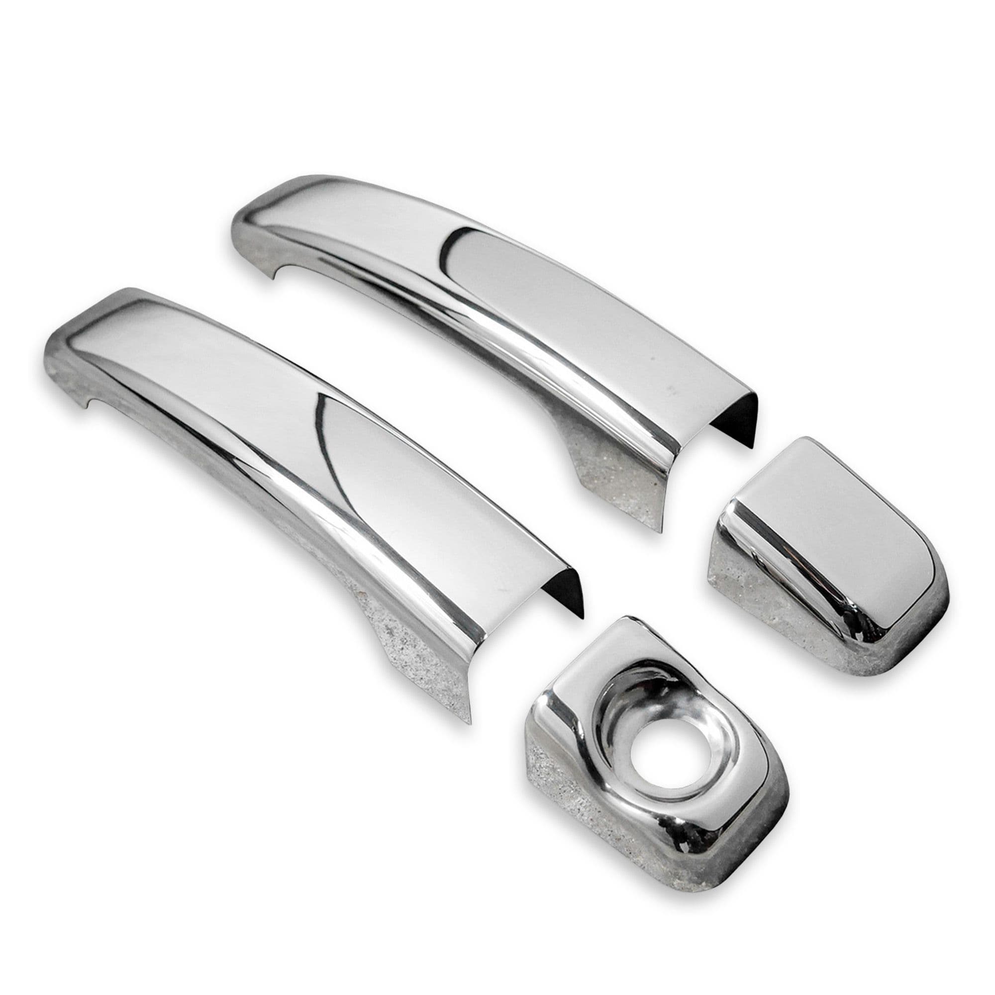 Front door handle covers — Chrome, Stainless steel, Polished