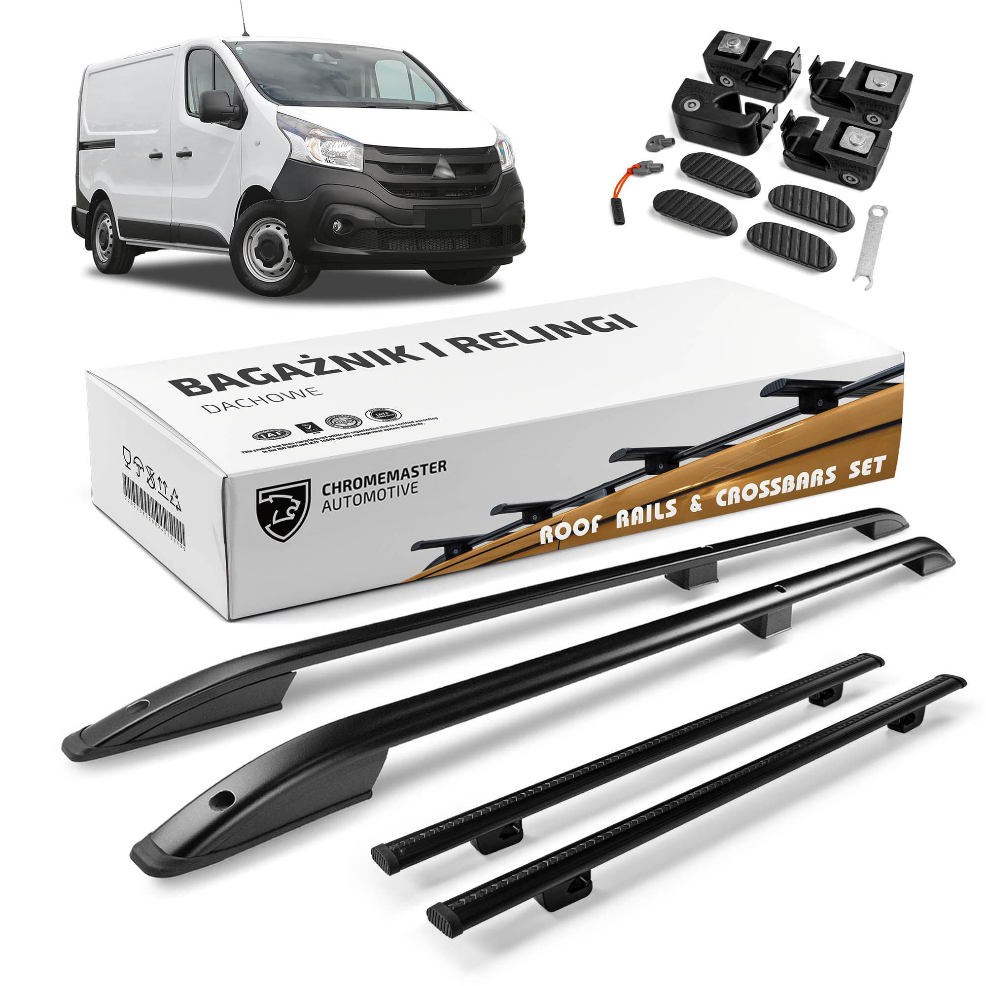 Roof rails with cross bars included SKYPORT — Black, Aluminum | Plastic, Painted