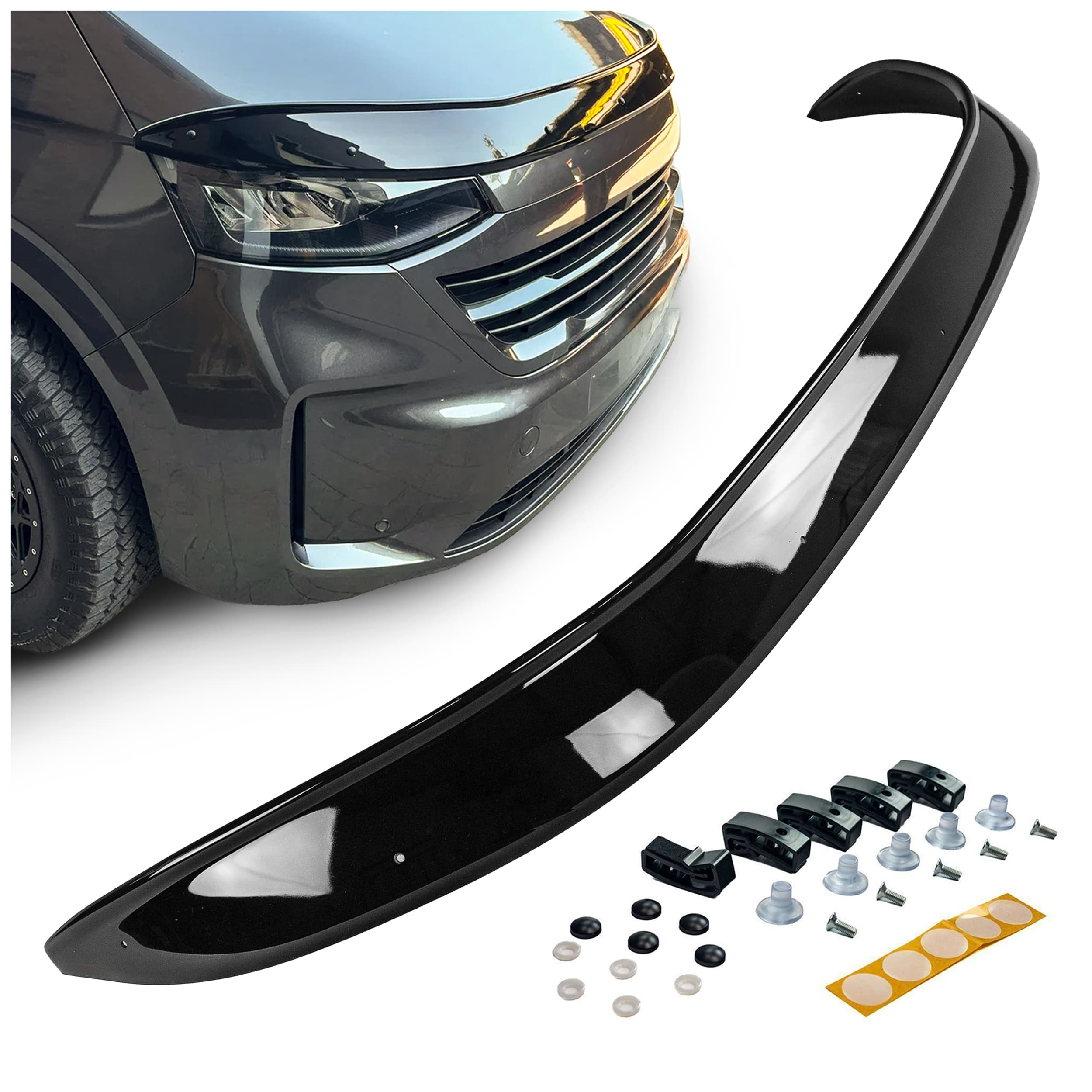 Bonnet guard — Black, ABS plastic, Shiny