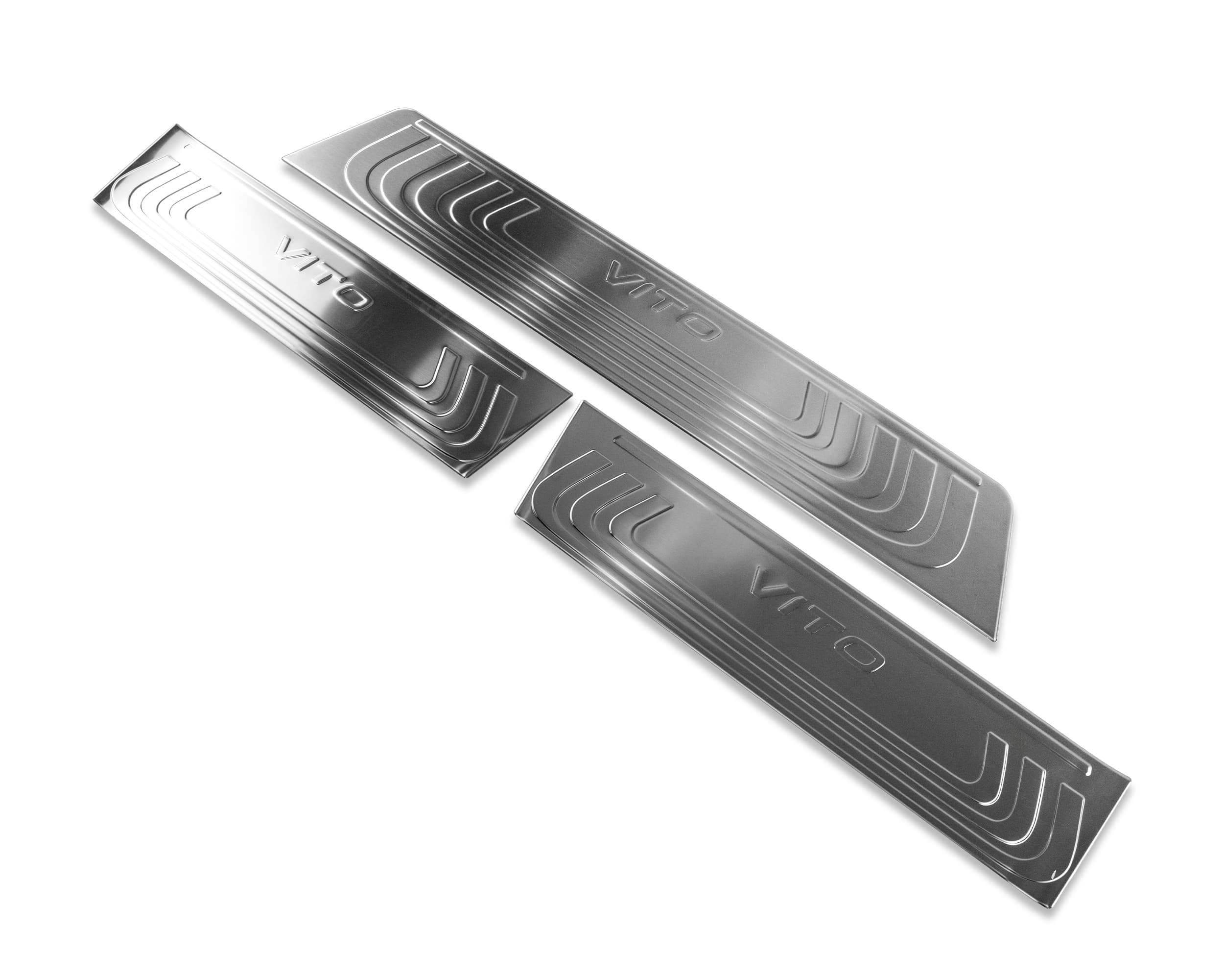 Covers for interior steps — Silver, Stainless steel, Brushed