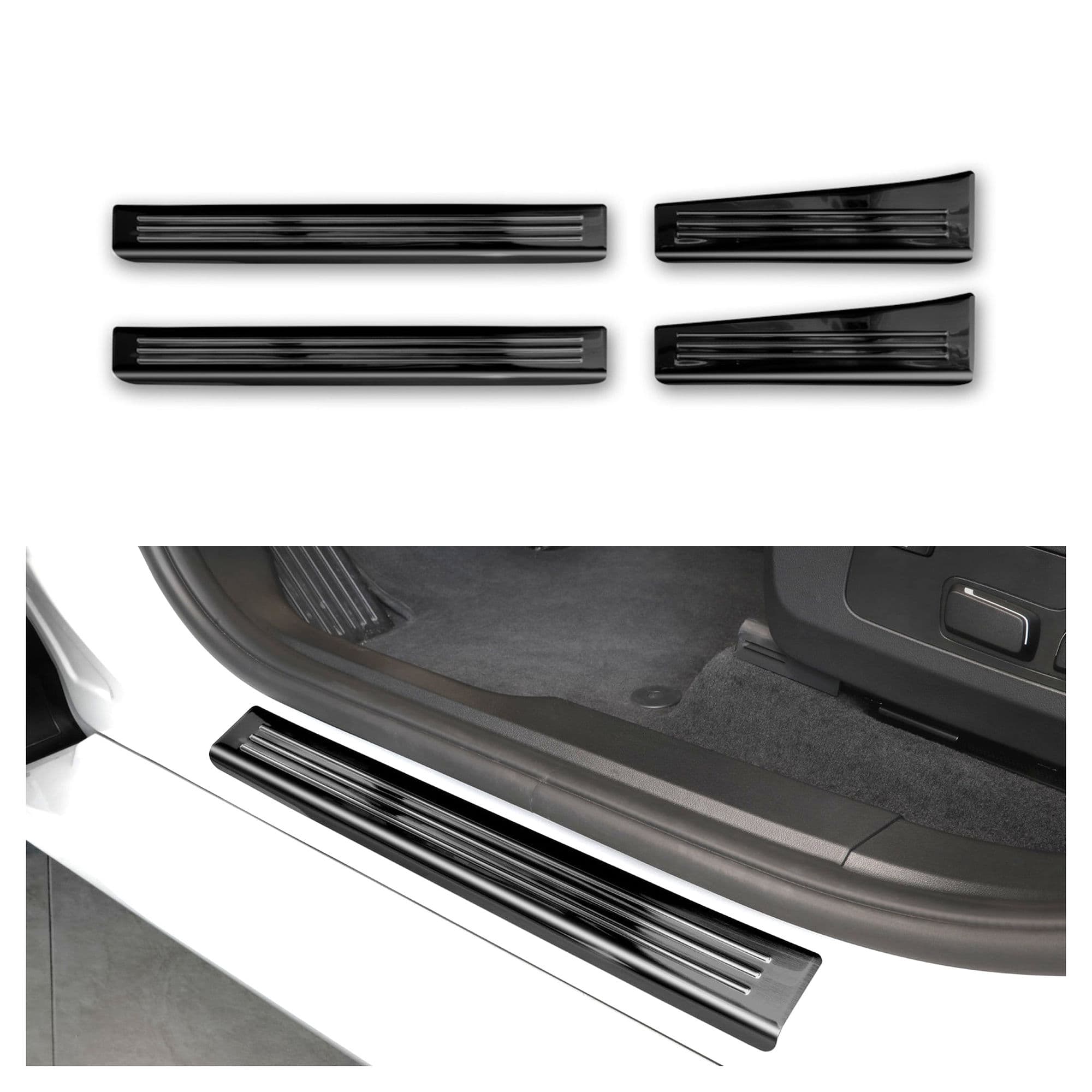 Sill trims LINE — Black, Stainless steel, Brushed