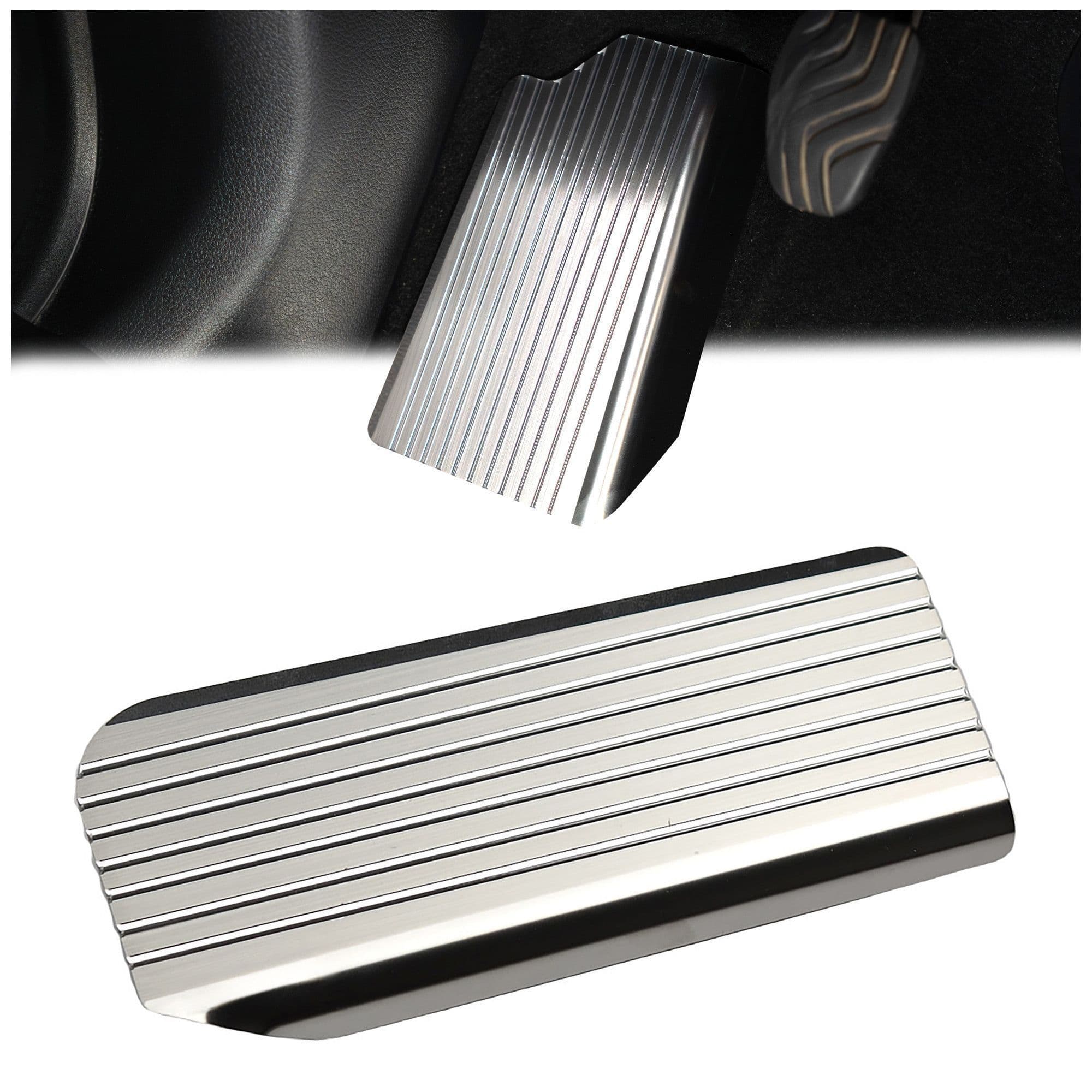 Footrest plate — Silver, Stainless steel, Brushed