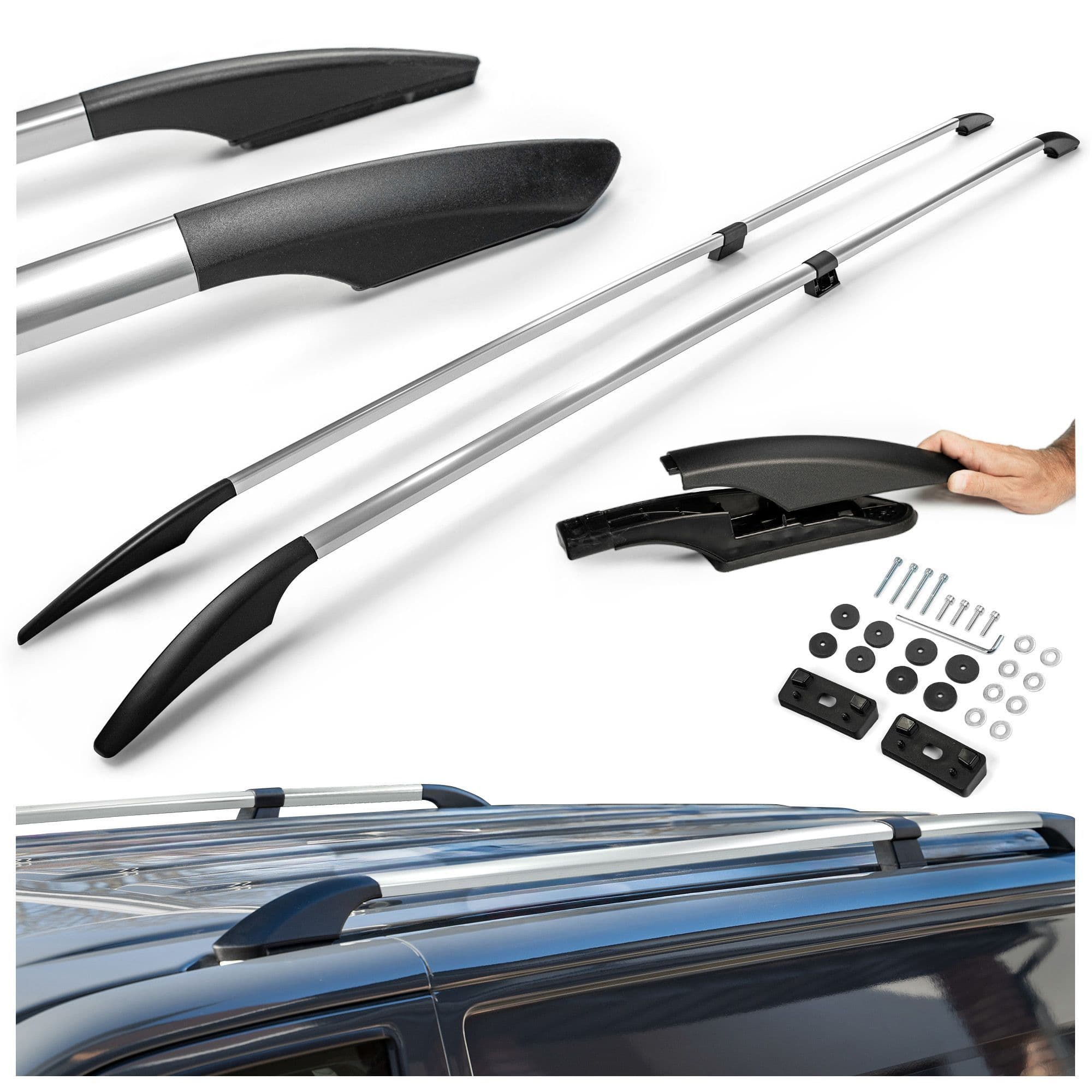 Split roof rails Solid — Chrome, Aluminum | Plastic, Polished