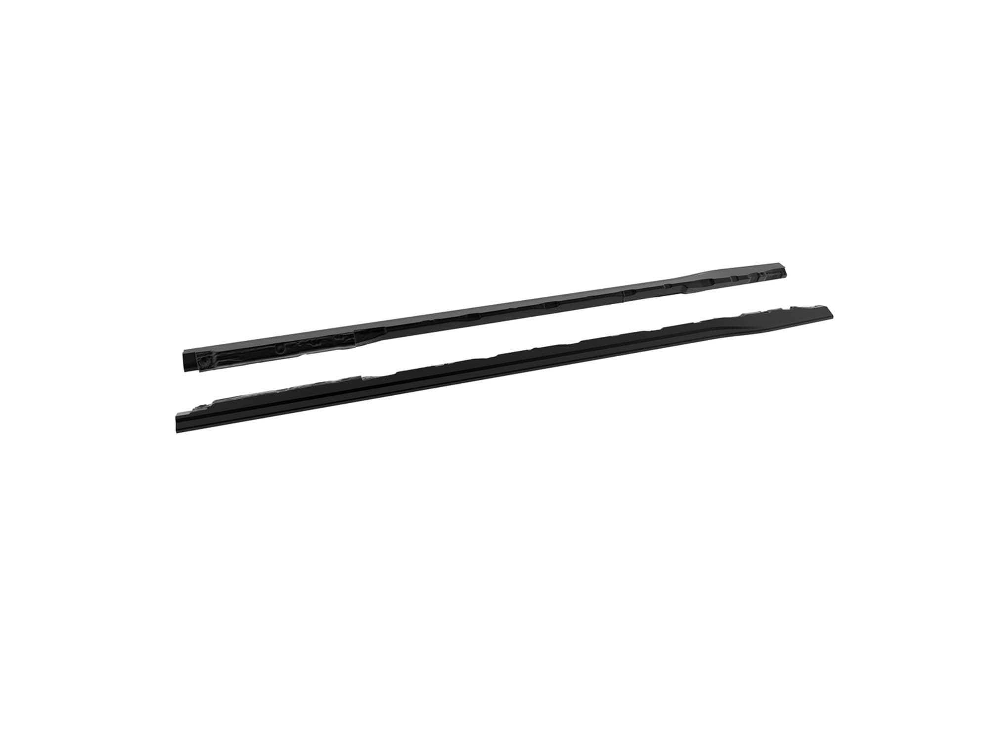 Side skirt extensions — Black, ABS plastic, Shiny