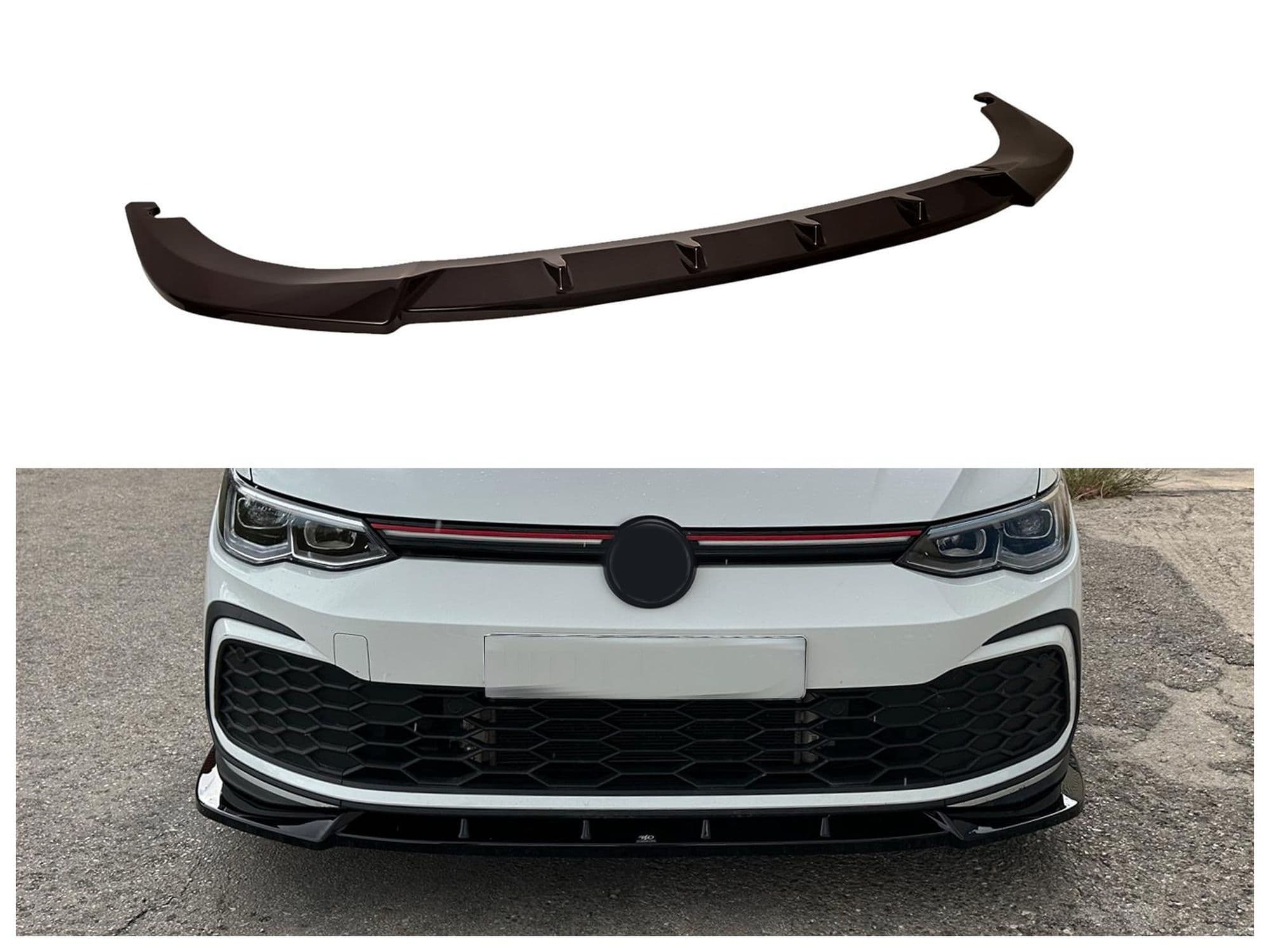 Front splitter — Black, ABS plastic, Shiny