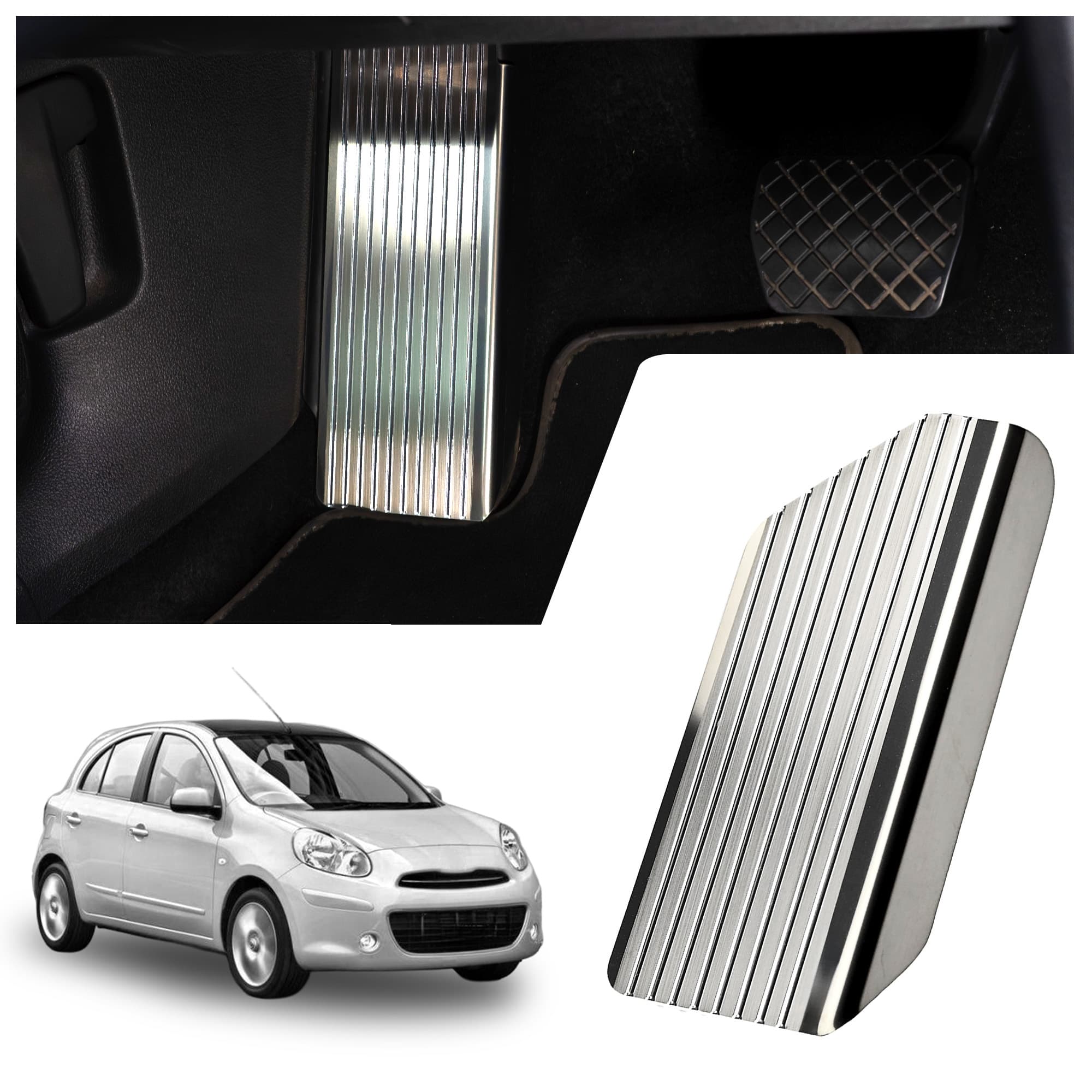 Footrest plate — Silver, Stainless steel, Brushed