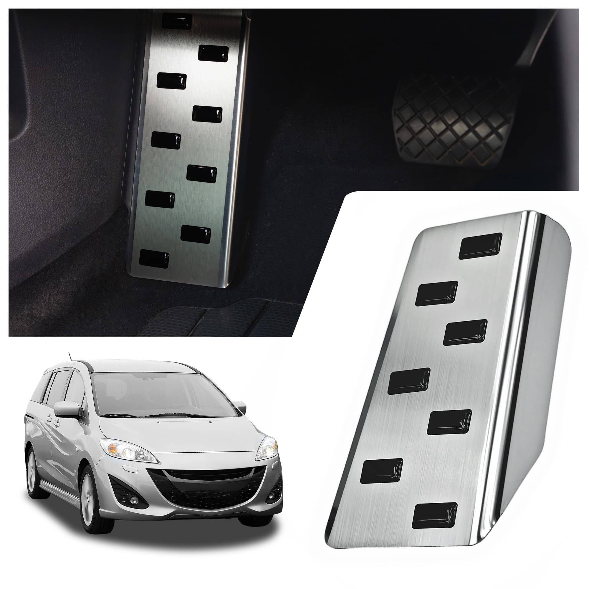 Footrest plate — Black | Silver, Stainless steel, Brushed