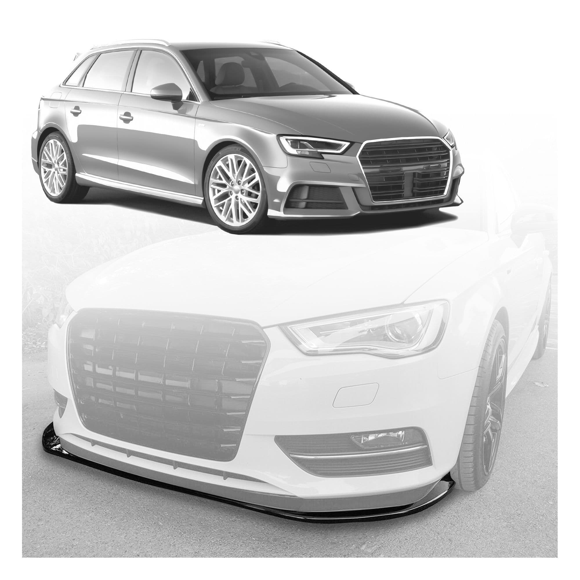 Front splitter — Black, ABS plastic, Shiny