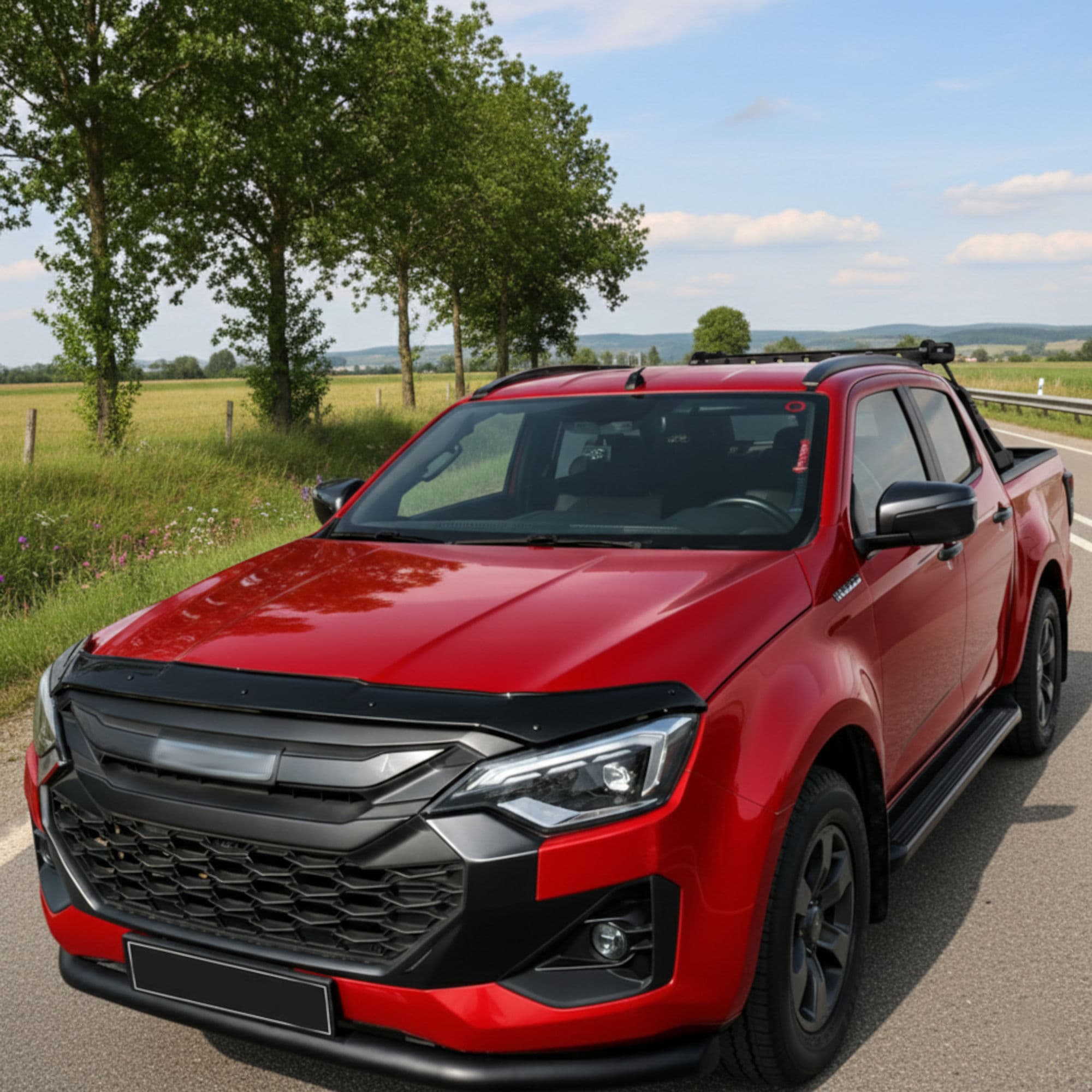 Bonnet guard — Black, ABS plastic, Shiny