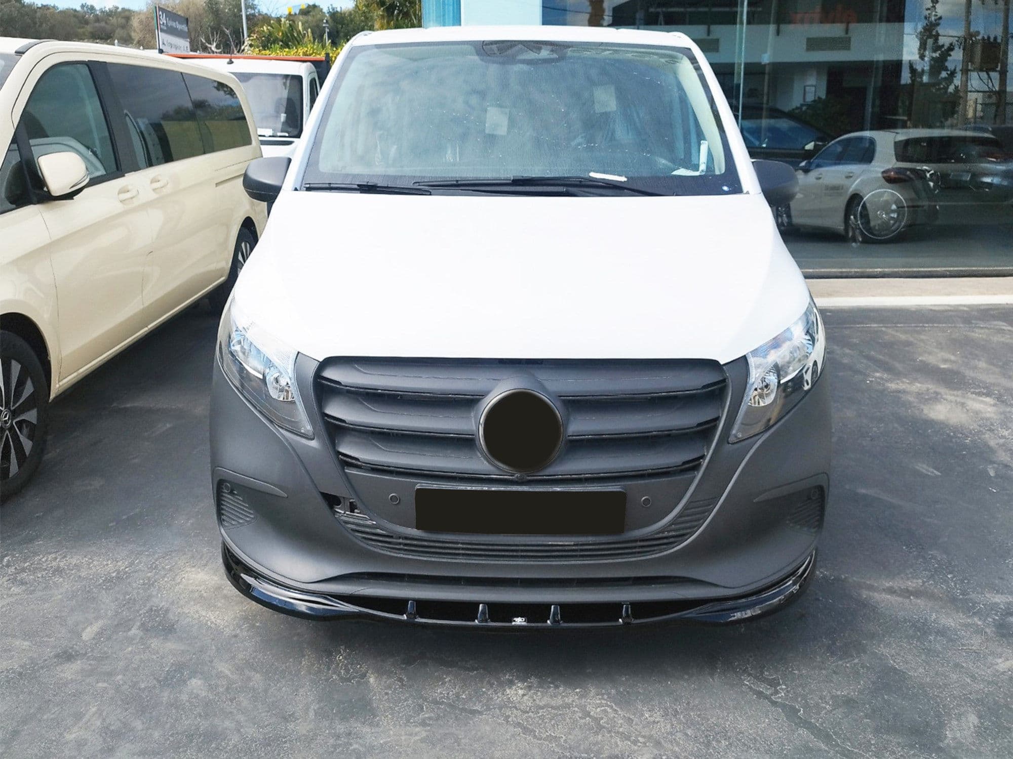 Front splitter — Black, ABS plastic, Shiny