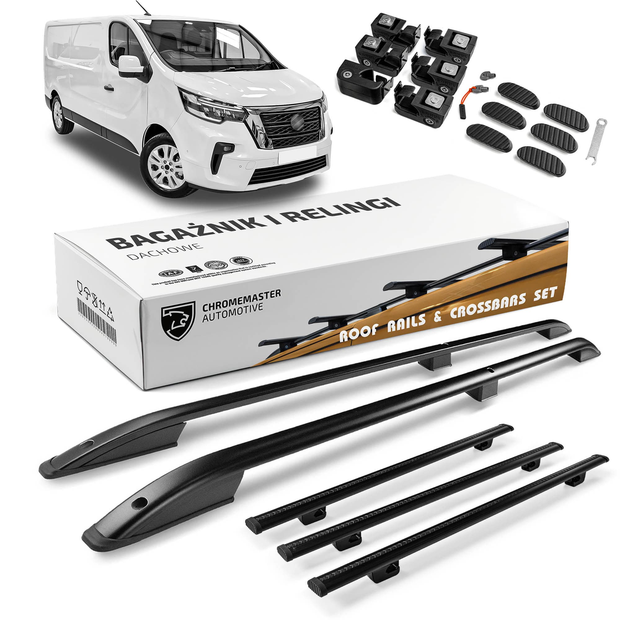 Roof rails with cross bars included SKYPORT — Black, Aluminum | Plastic, Painted