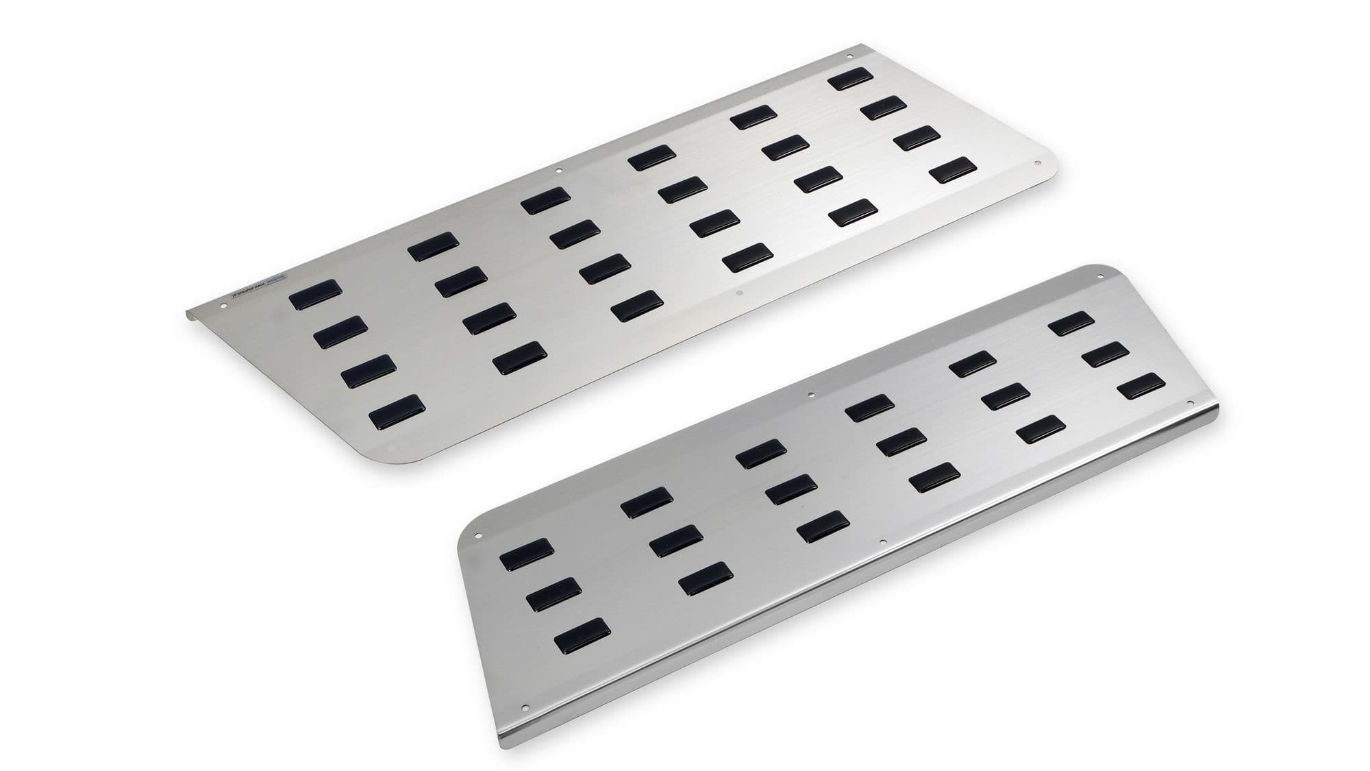 Covers for front interior steps — Black | Silver, Stainless steel, Polished