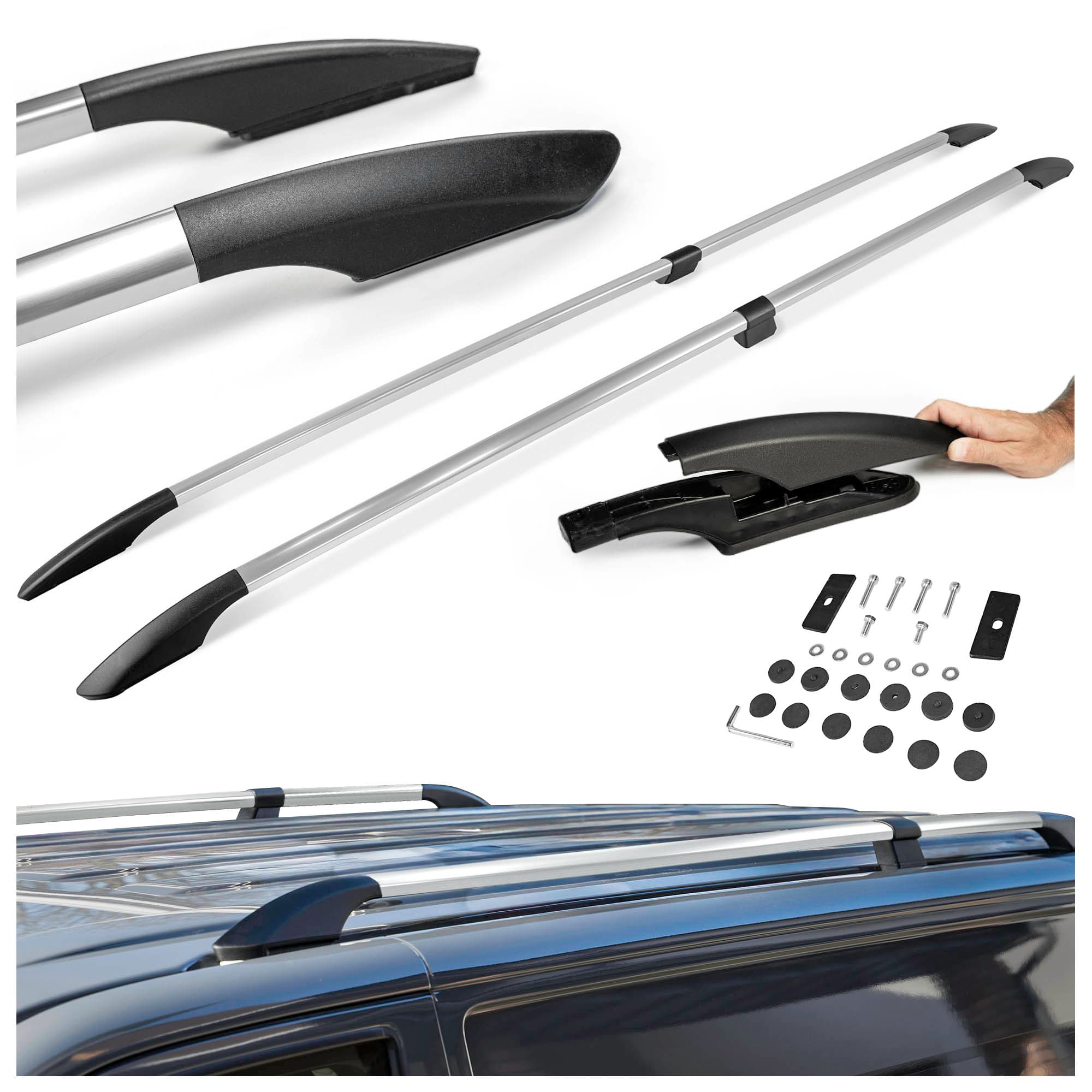 Split roof rails Solid — Chrome, Aluminum | Plastic, Polished