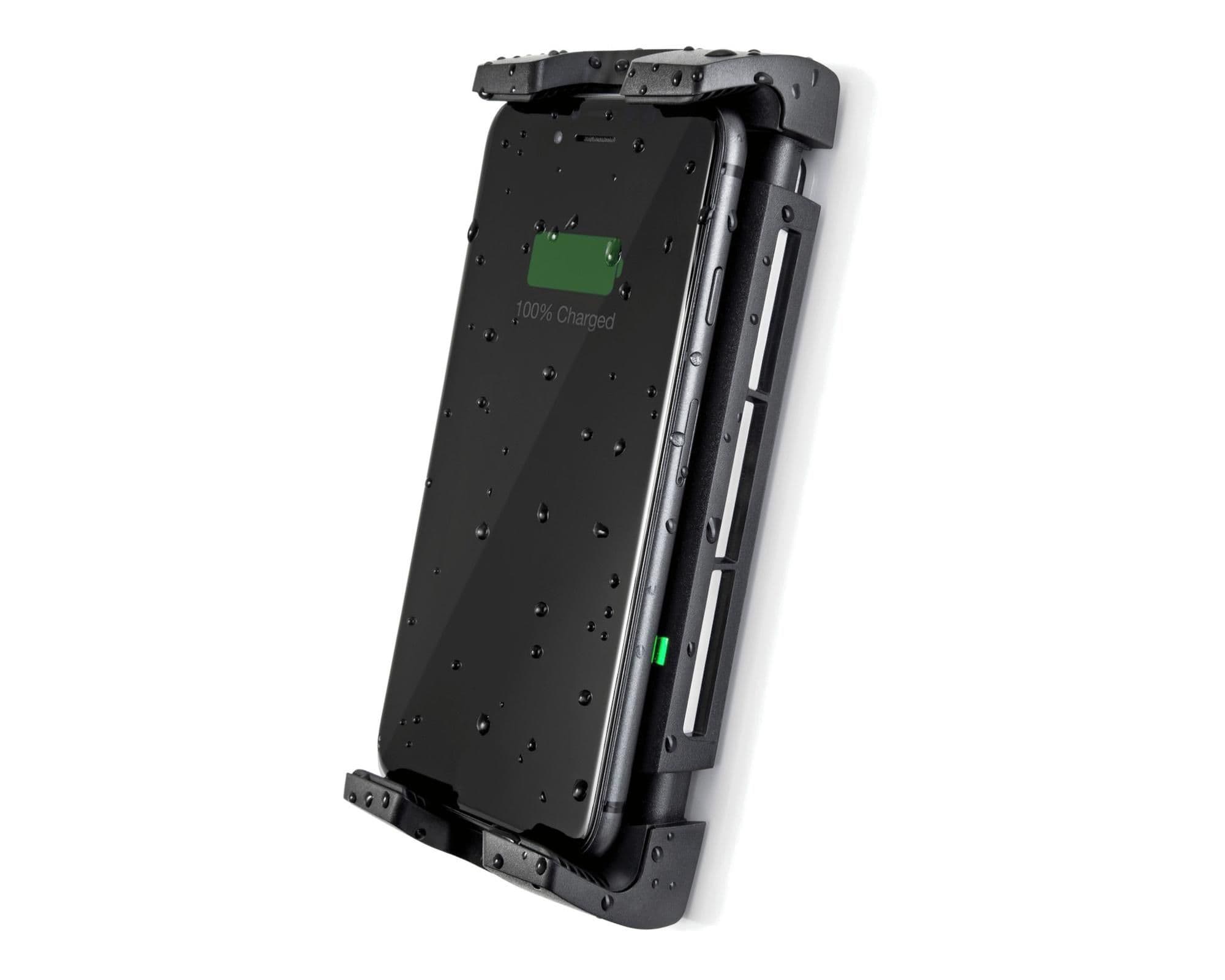 Waterproof phone holder with wireless charging ROKK Wireless Active — Black, Plastic, Matte