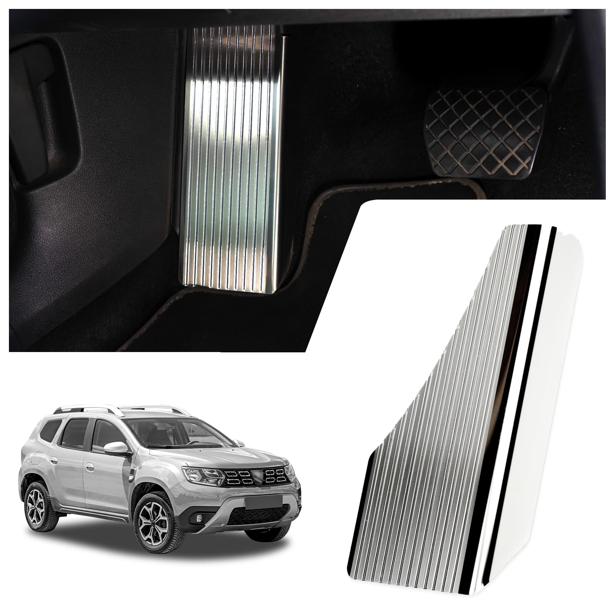Footrest plate — Silver, Stainless steel, Brushed