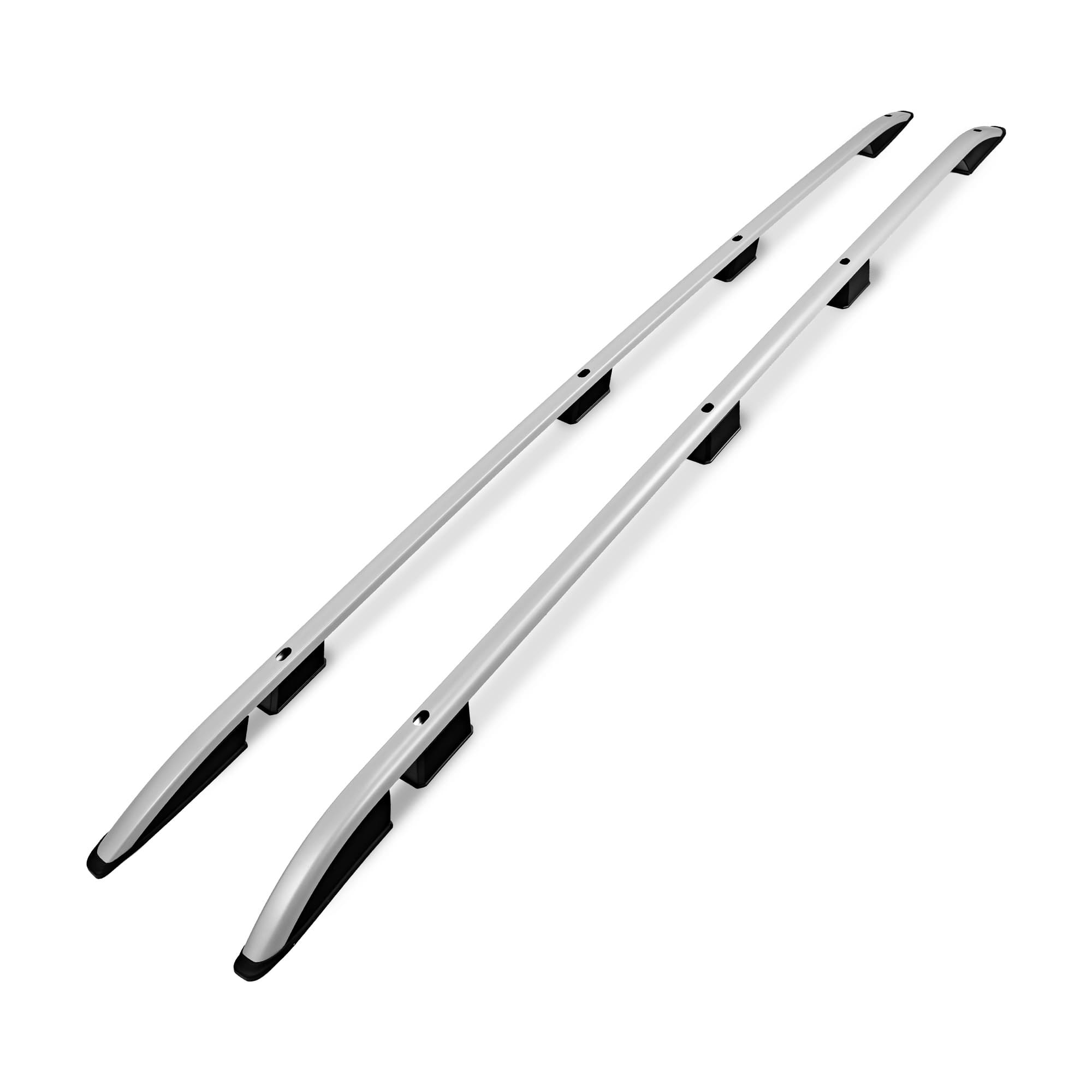 Roof rails — Silver, Aluminum | Plastic, Matte