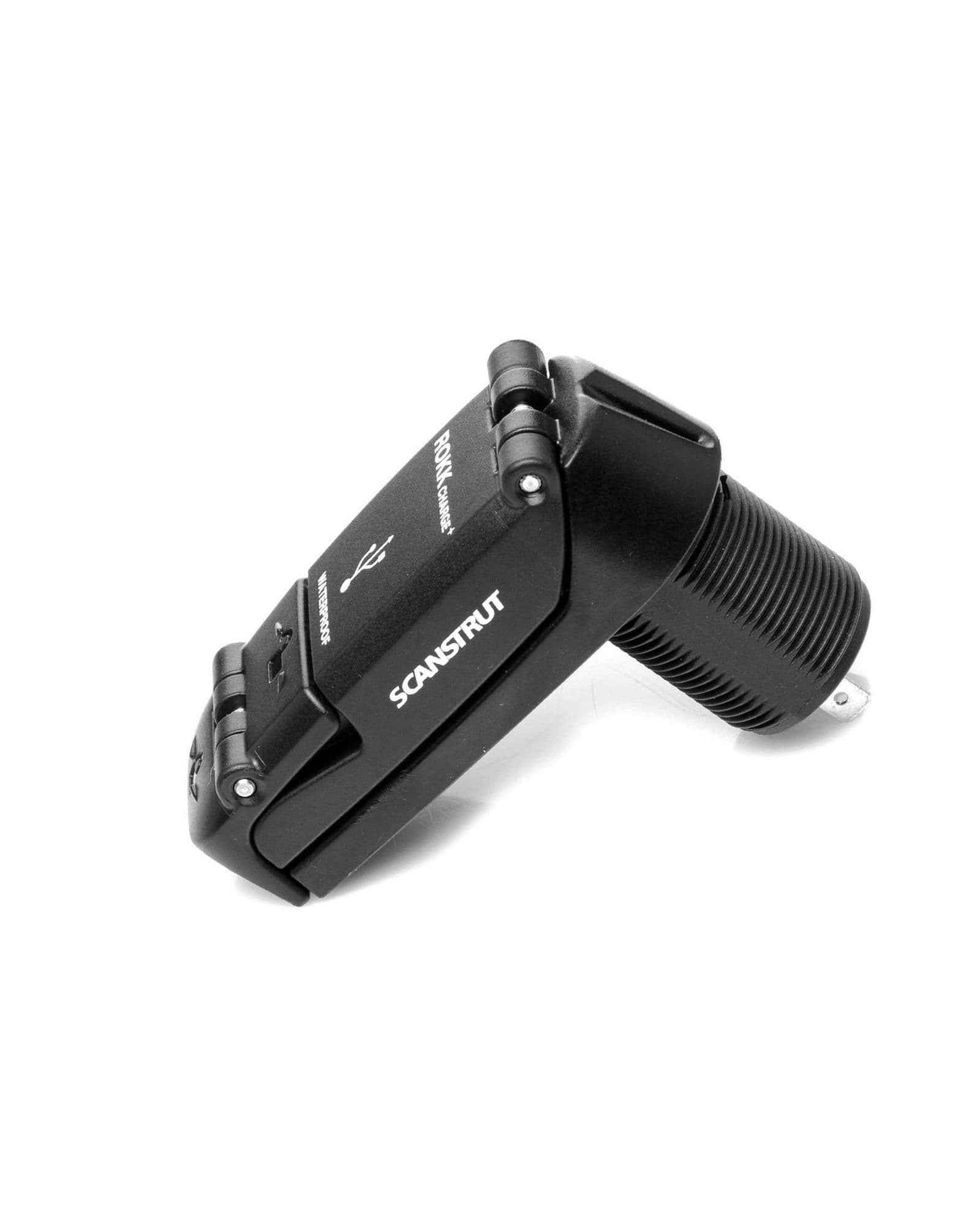 Power socket for indoor applications 2× USB-A ROKK Charge+ Waterproof Fast Charge — Black, Plastic, Matte
