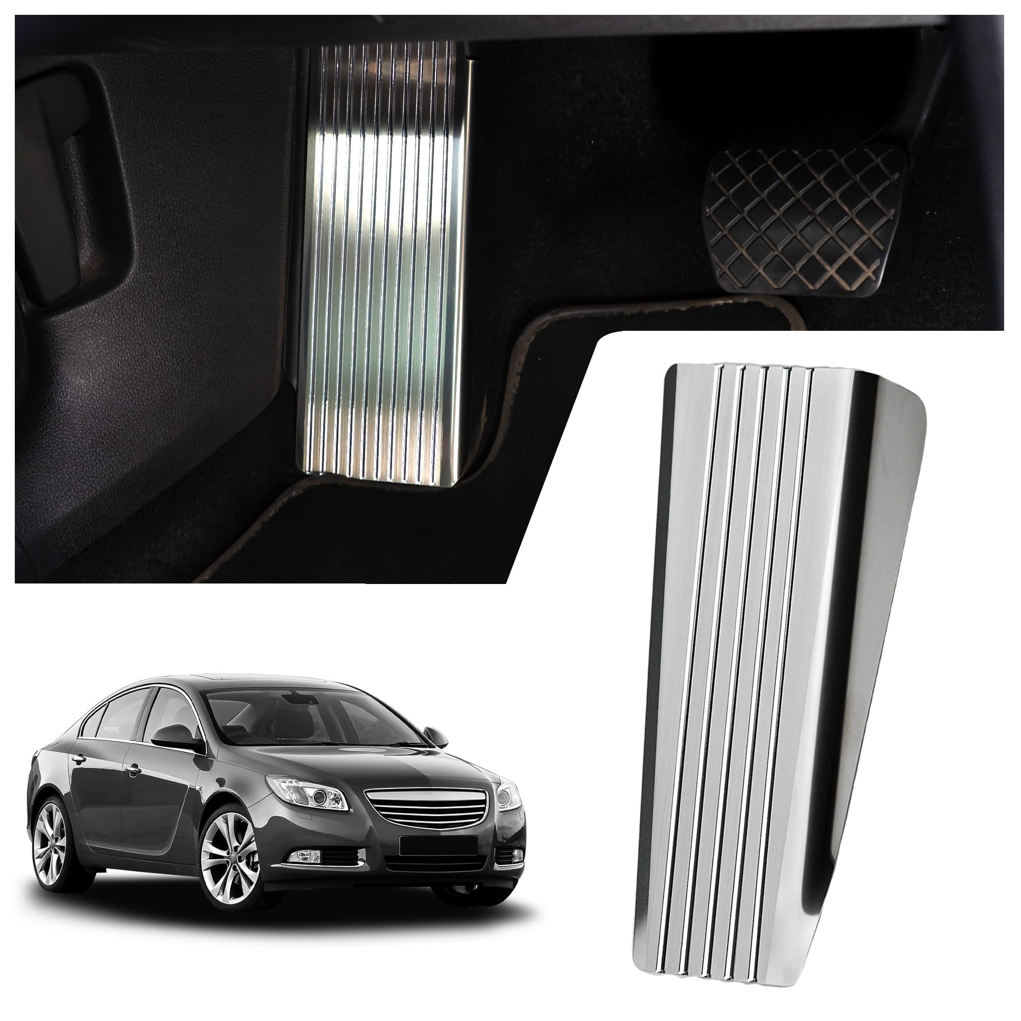 Footrest plate — Silver, Stainless steel, Brushed