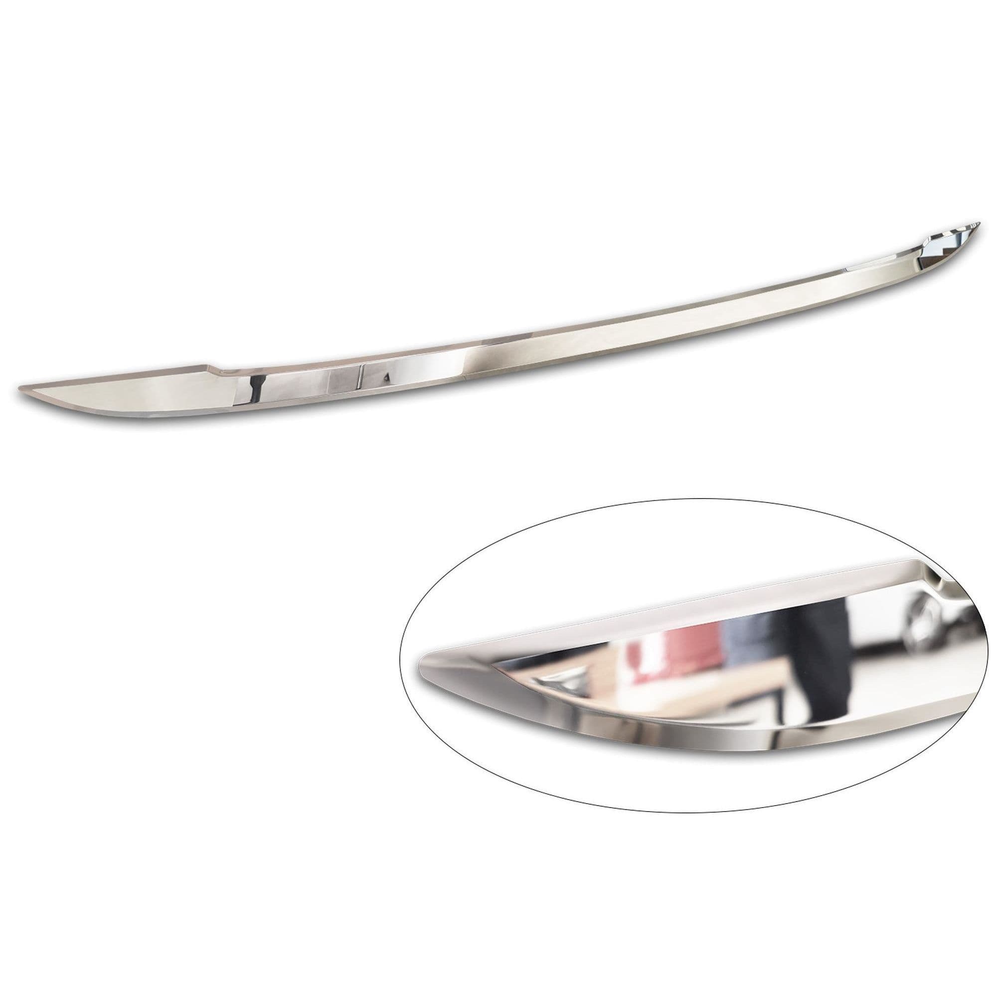 Rear tailgate edge trim — Chrome, Stainless steel, Polished