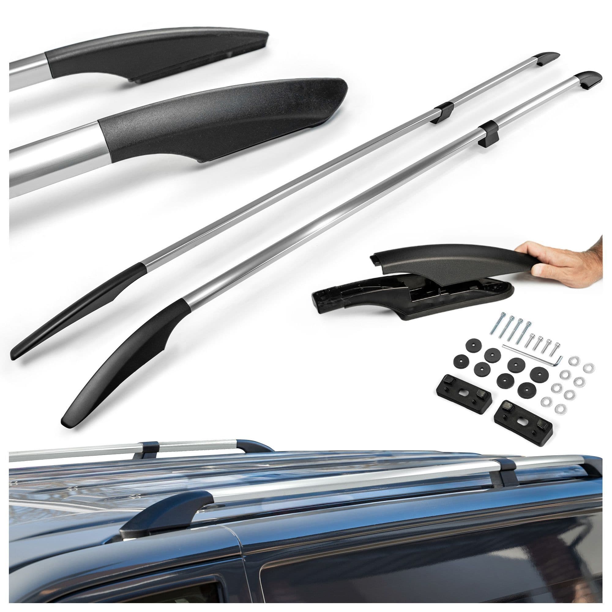 Split roof rails Solid — Chrome, Aluminum | Plastic, Polished
