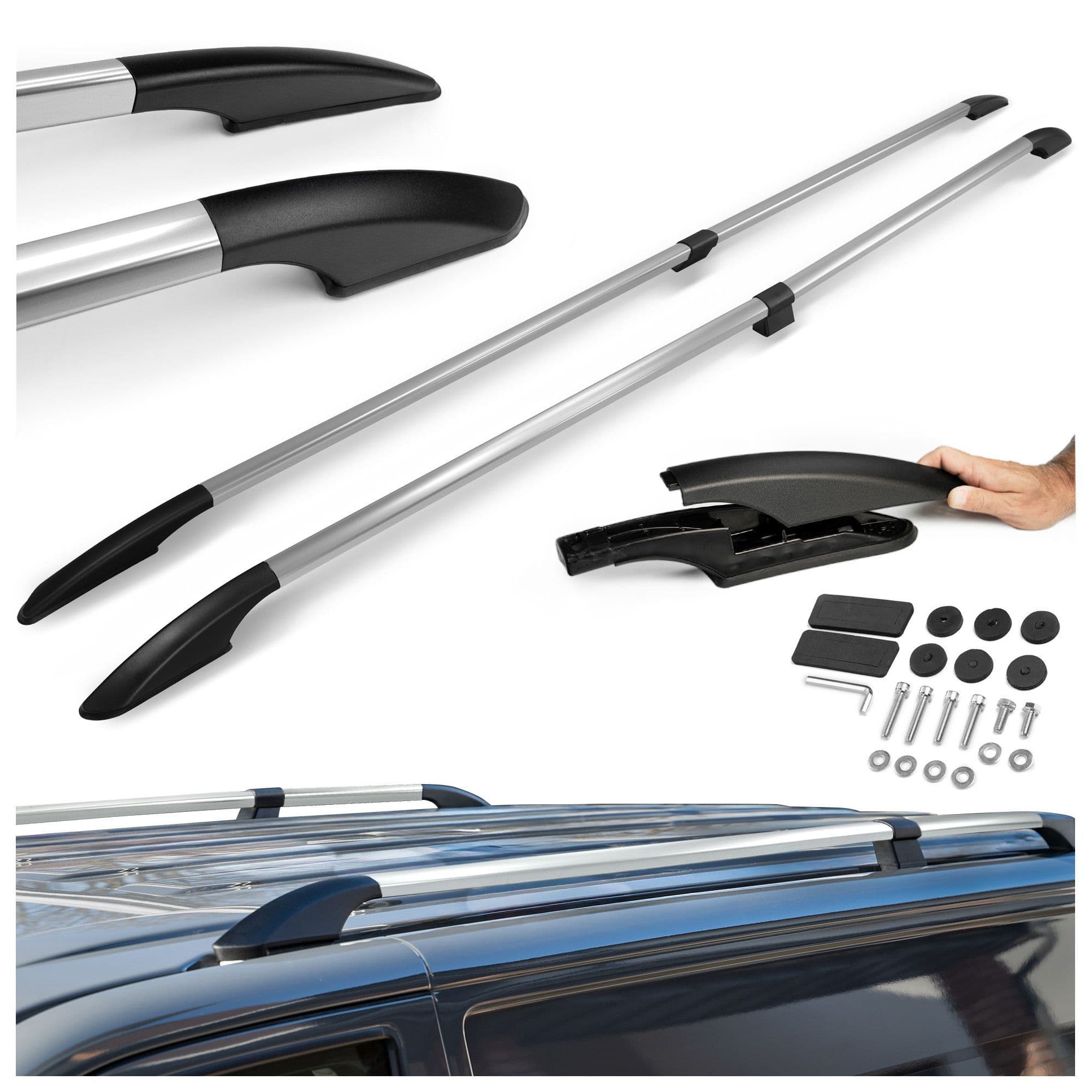 Split roof rails Solid — Chrome, Aluminum | Plastic, Polished