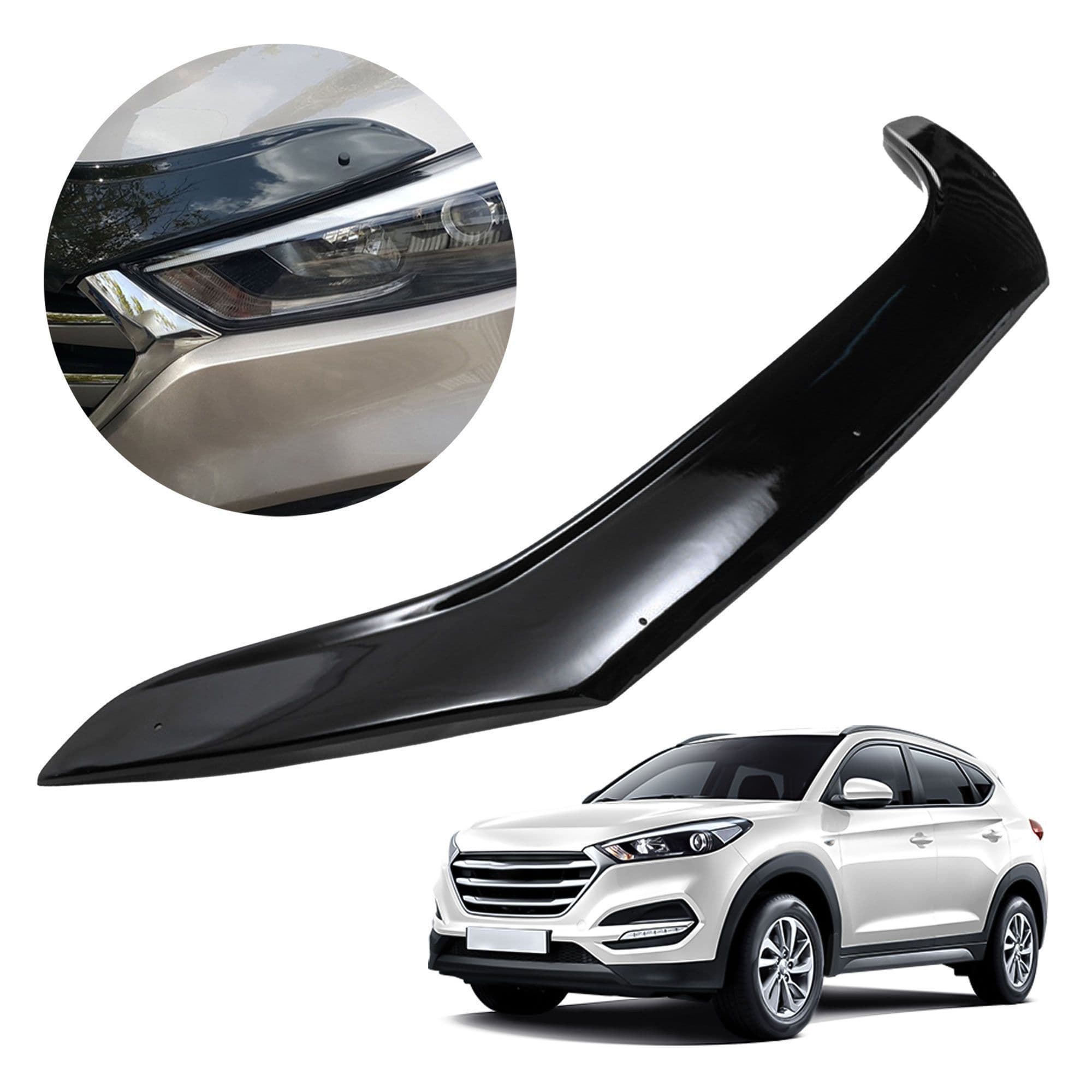 Bonnet guard — Black, ABS plastic, Shiny