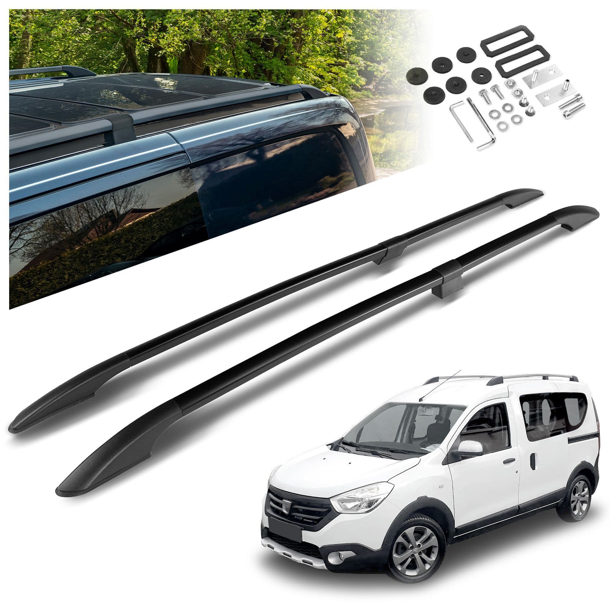 Split roof rails Solid — Black, Aluminum | Plastic, Painted