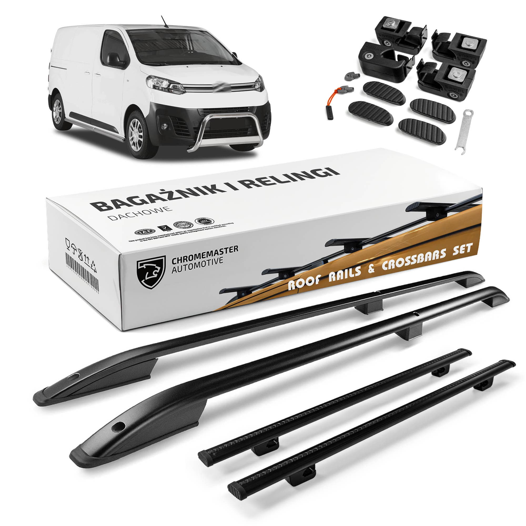 Roof rails with cross bars included SKYPORT — Black, Aluminum | Plastic, Painted