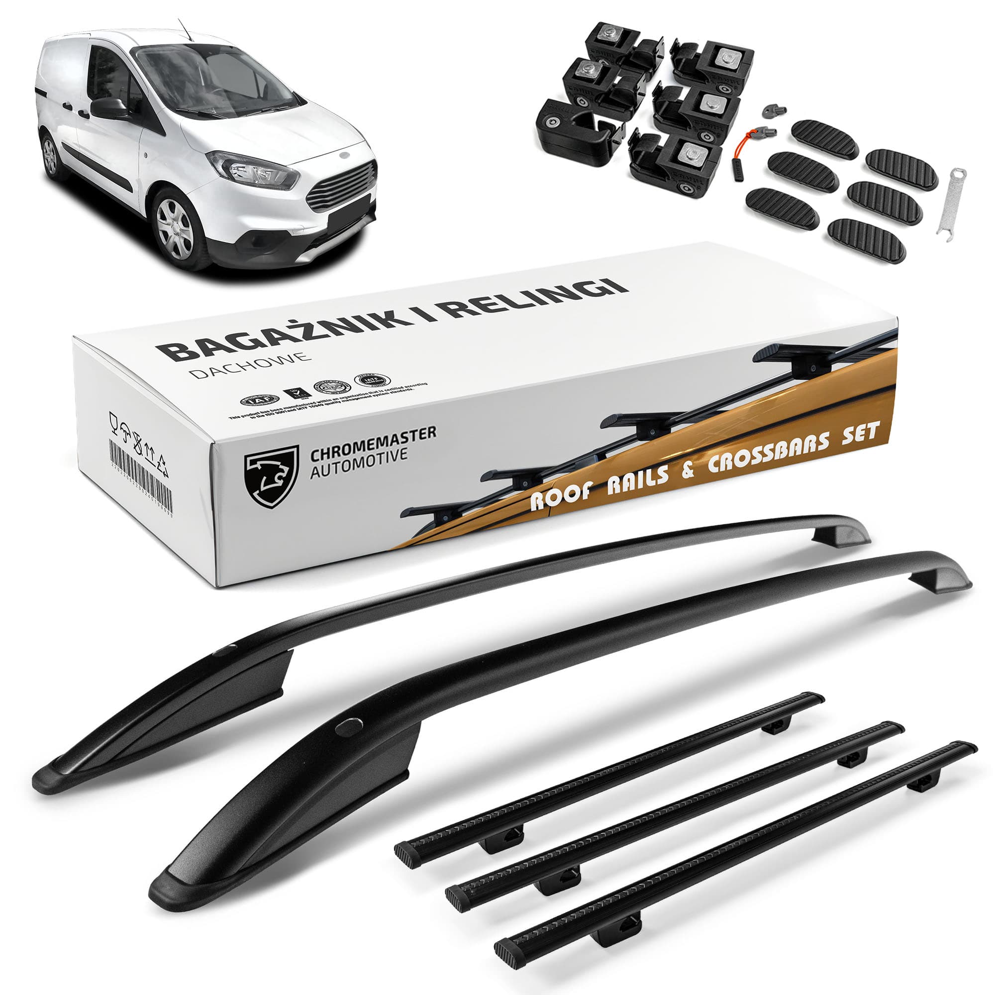 Roof rails with cross bars included SKYPORT — Black, Aluminum | Plastic, Painted