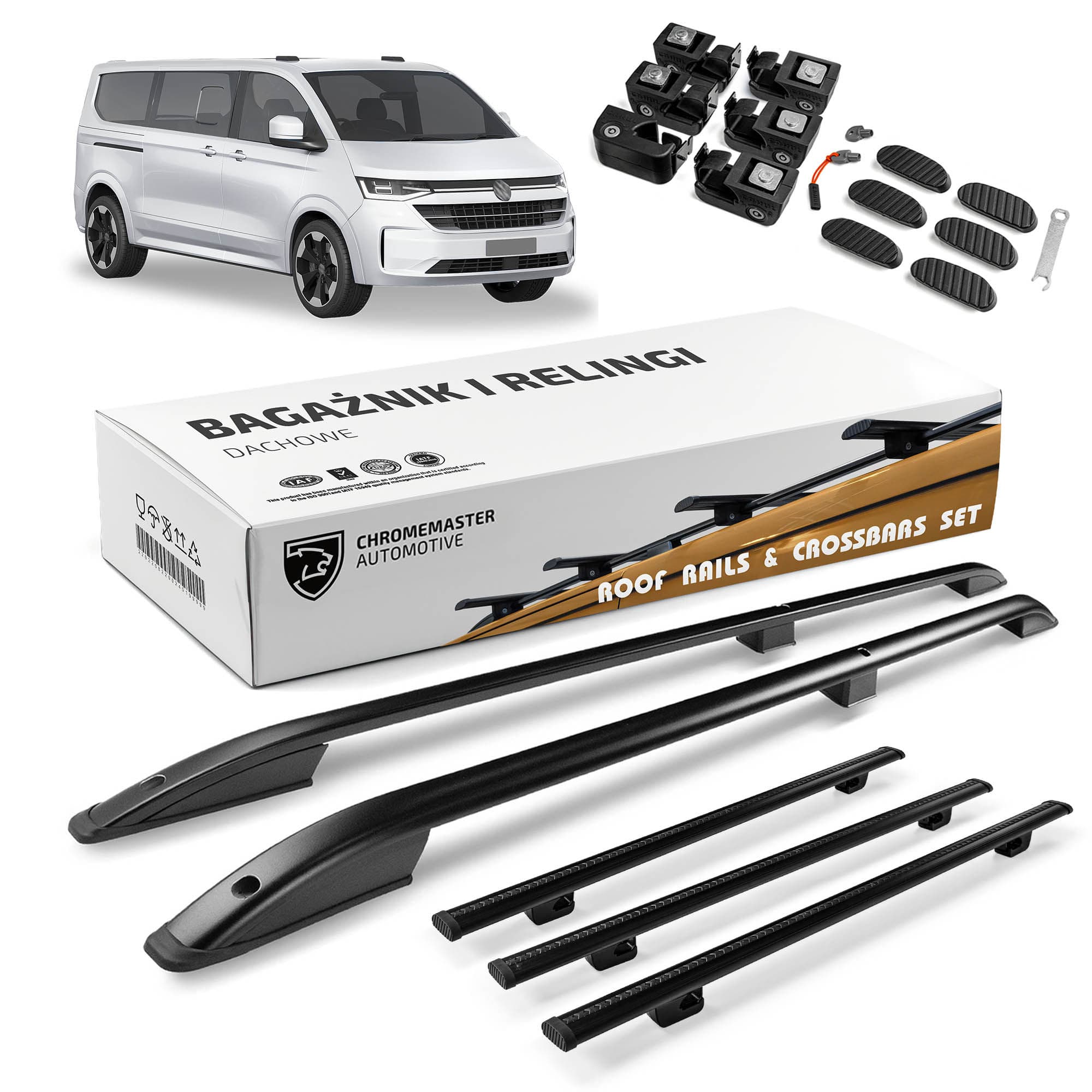 Roof rails with cross bars included SKYPORT — Black, Aluminum | Plastic, Painted