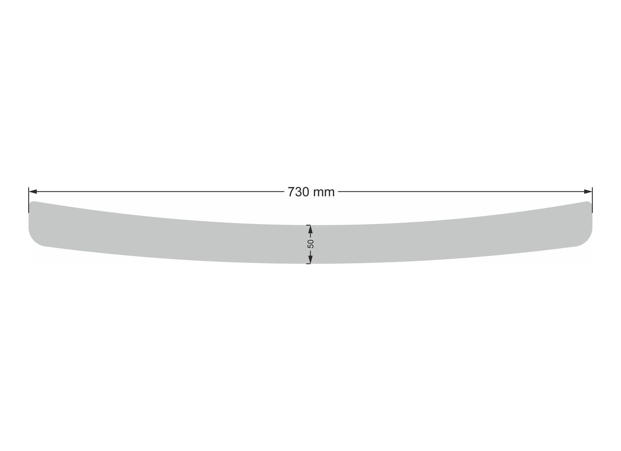 Rear bumper trim — Chrome, Stainless steel, Polished