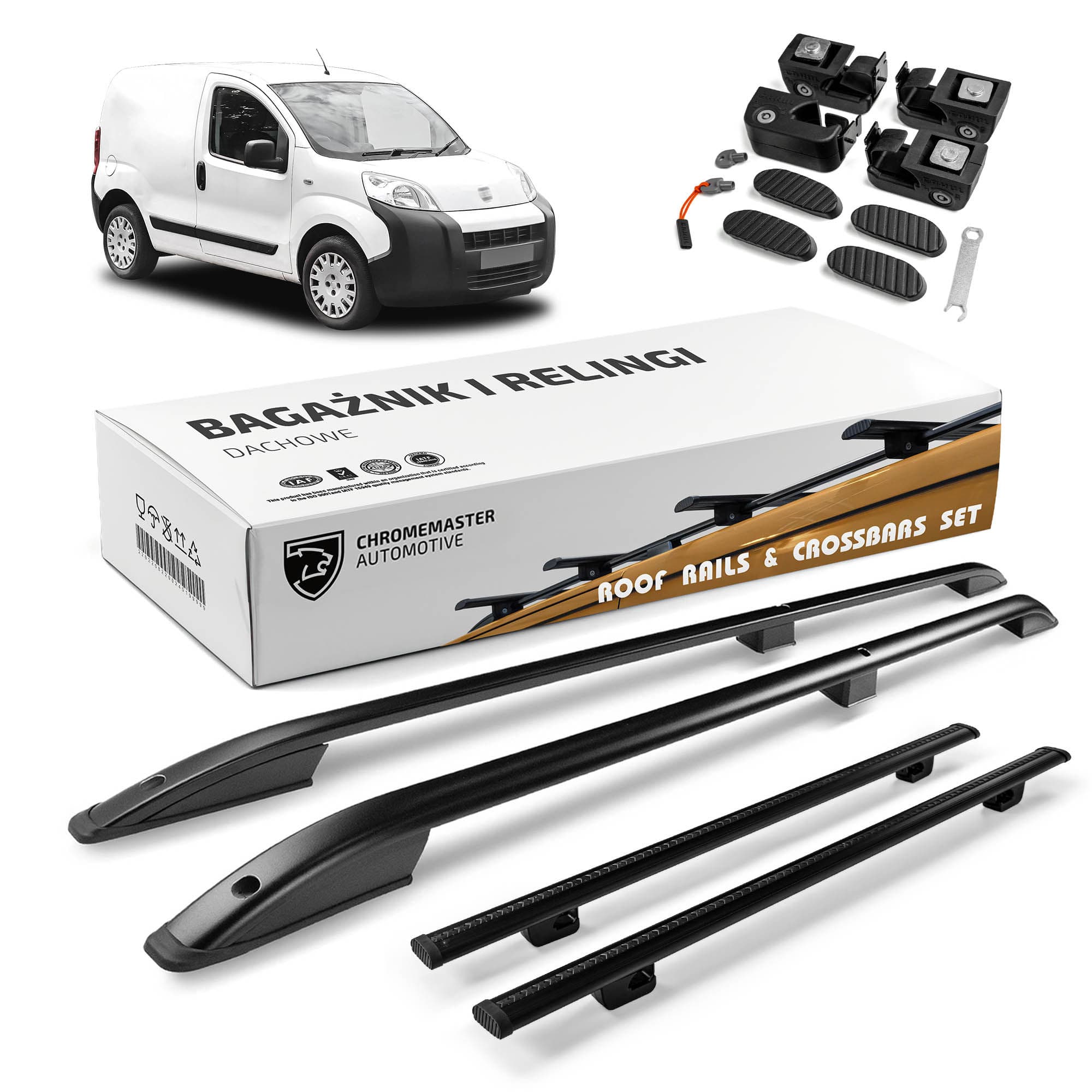 Roof rails with cross bars included SKYPORT — Black, Aluminum | Plastic, Painted