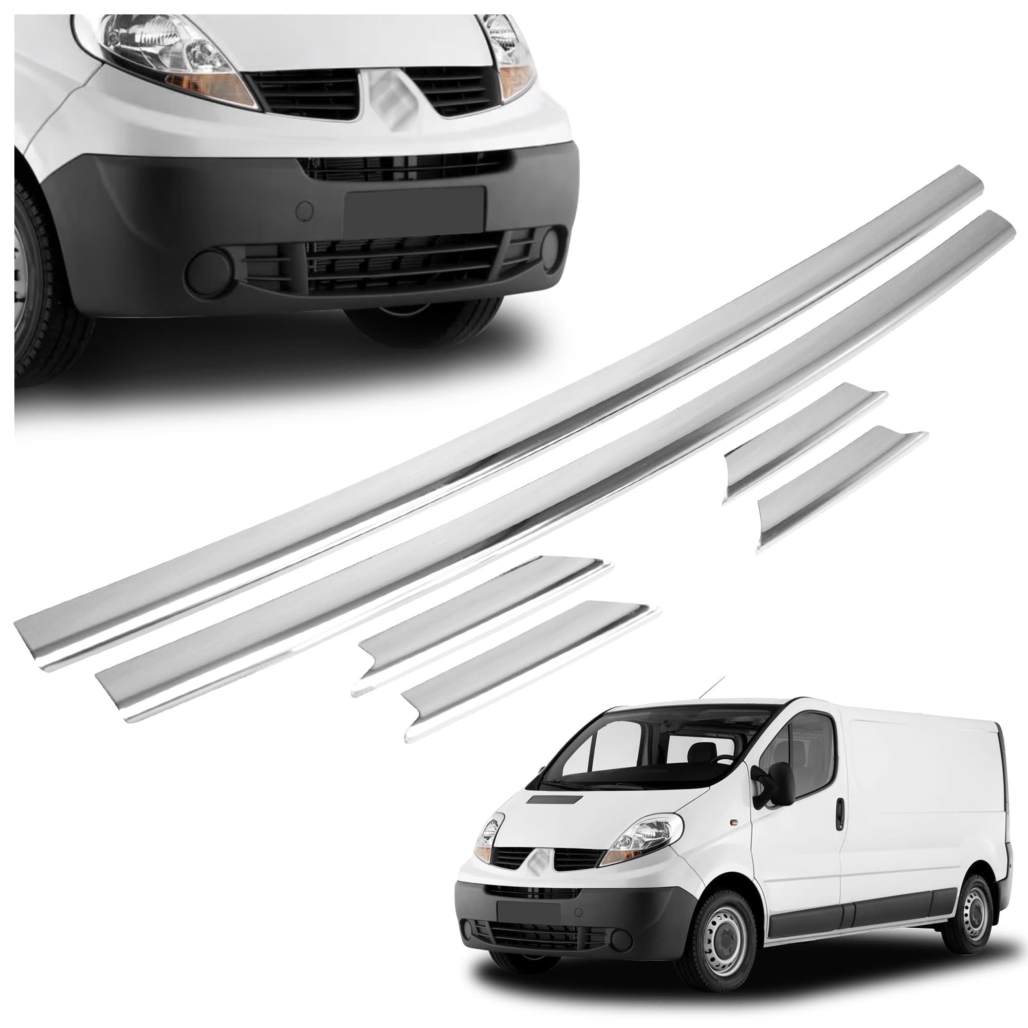Front bumper grille trims — Chrome, Stainless steel, Polished