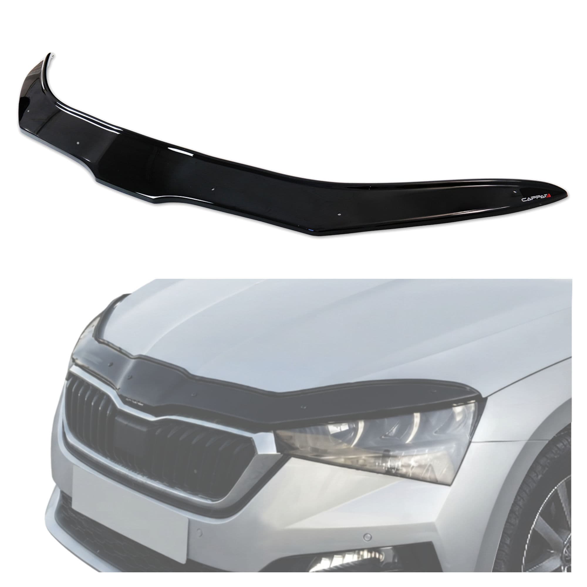 Bonnet guard — Black, ABS plastic, Shiny
