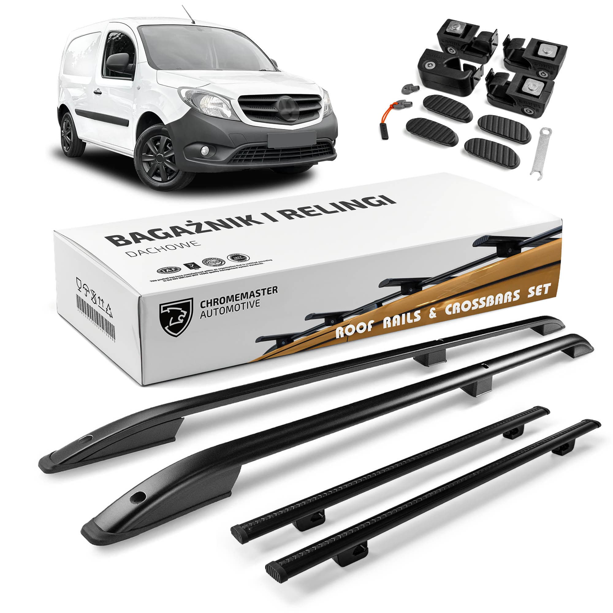Roof rails with cross bars included SKYPORT — Black, Aluminum | Plastic, Painted