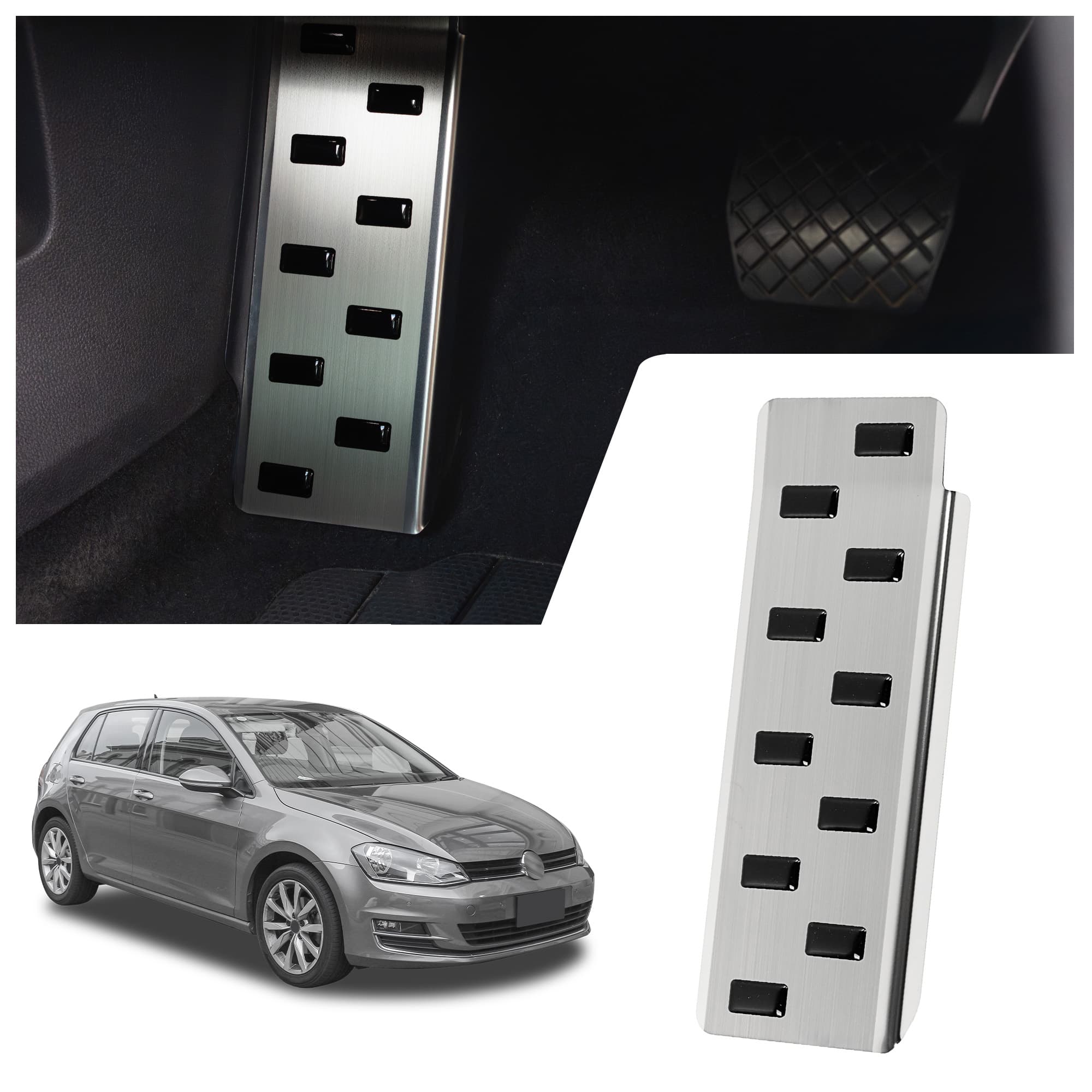 Footrest plate — Black | Silver, Stainless steel, Brushed