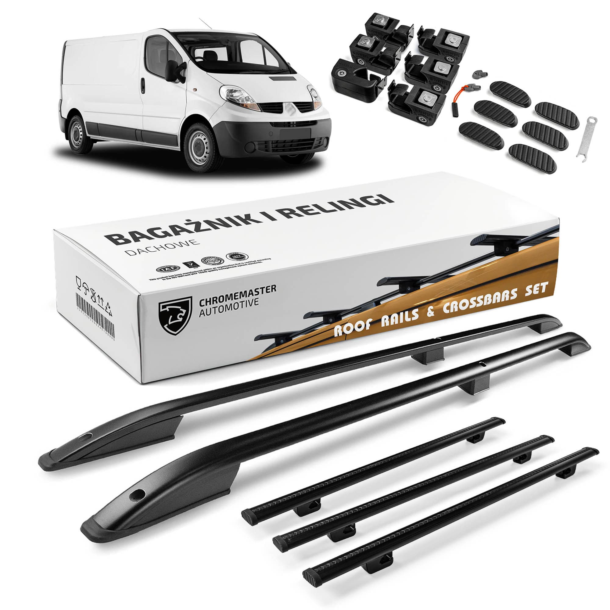 Roof rails with cross bars included SKYPORT — Black, Aluminum | Plastic, Painted