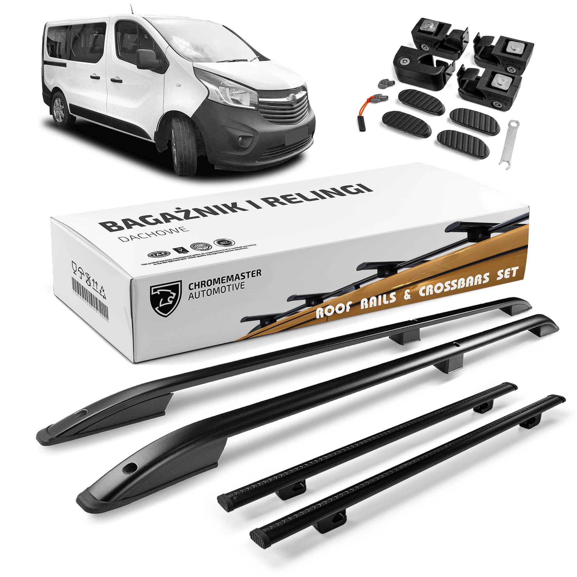Roof rails with cross bars included SKYPORT — Black, Aluminum | Plastic, Painted