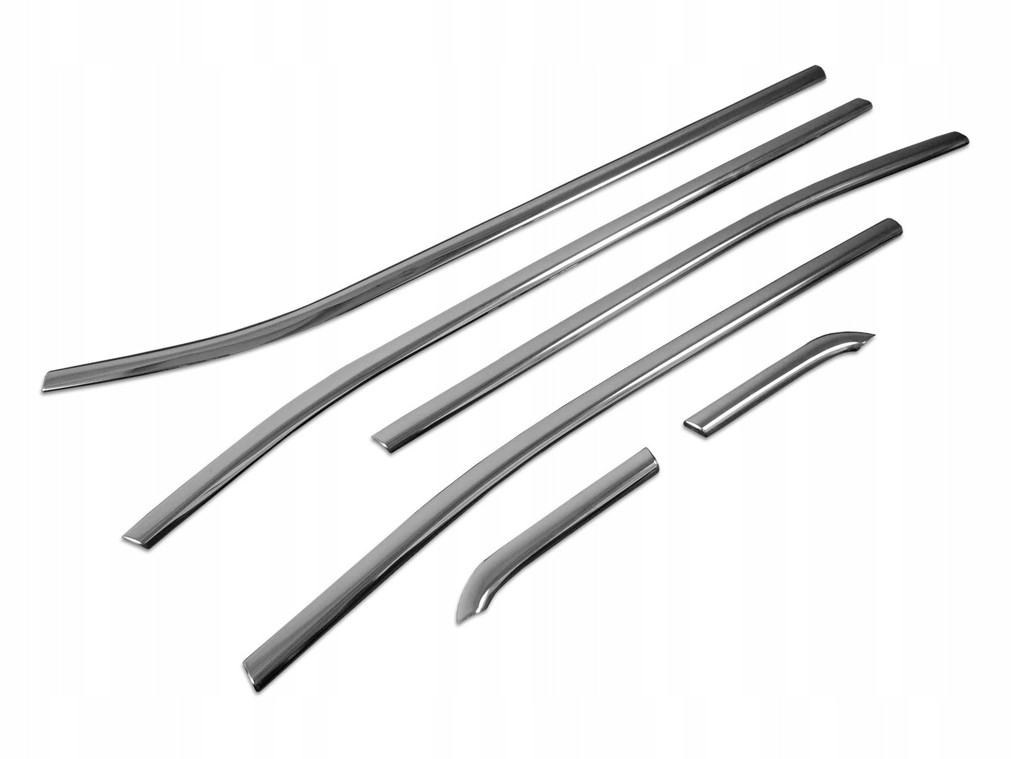 Lower side window trims — Black chrome, Stainless steel, Polished