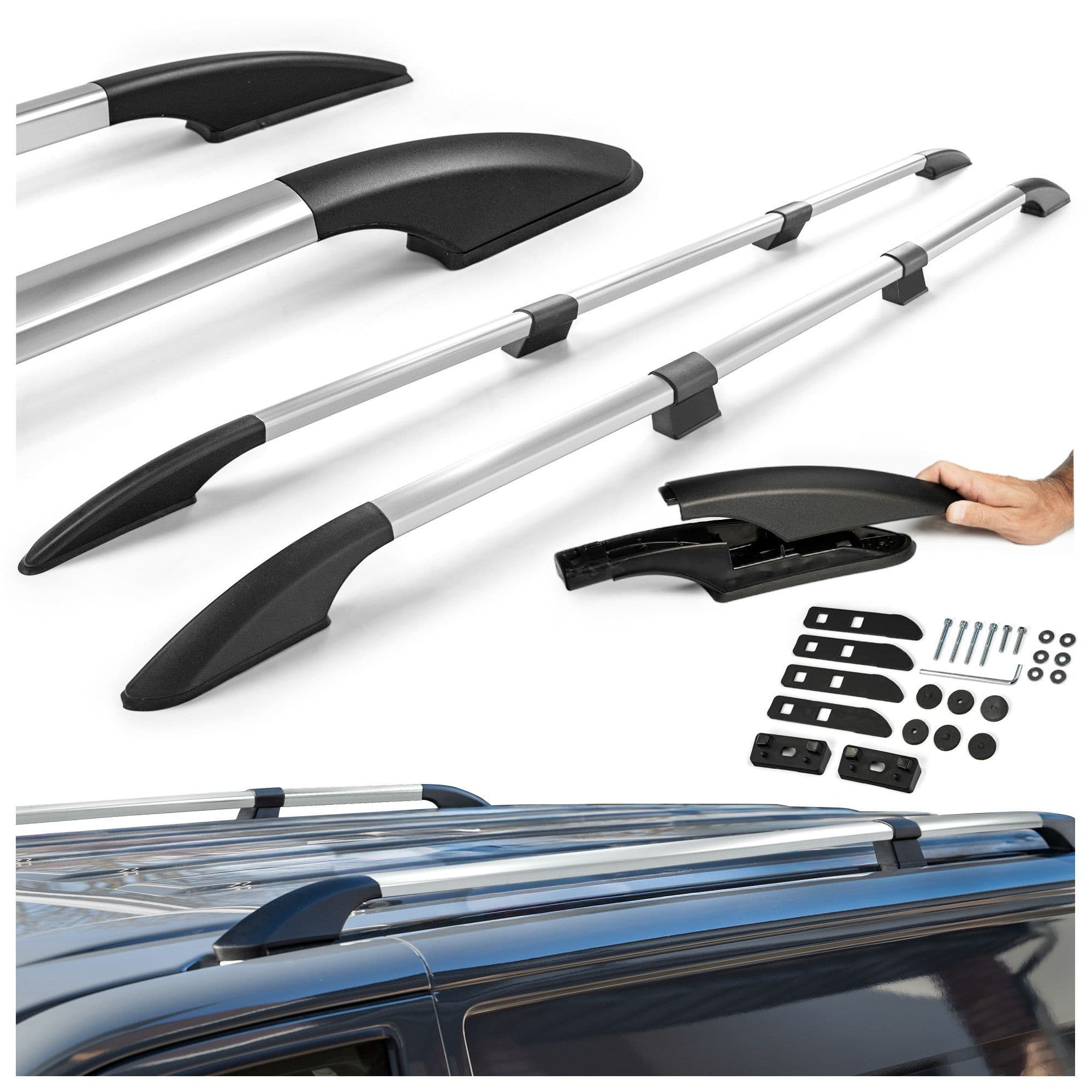 Split roof rails Solid — Chrome, Aluminum | Plastic, Polished