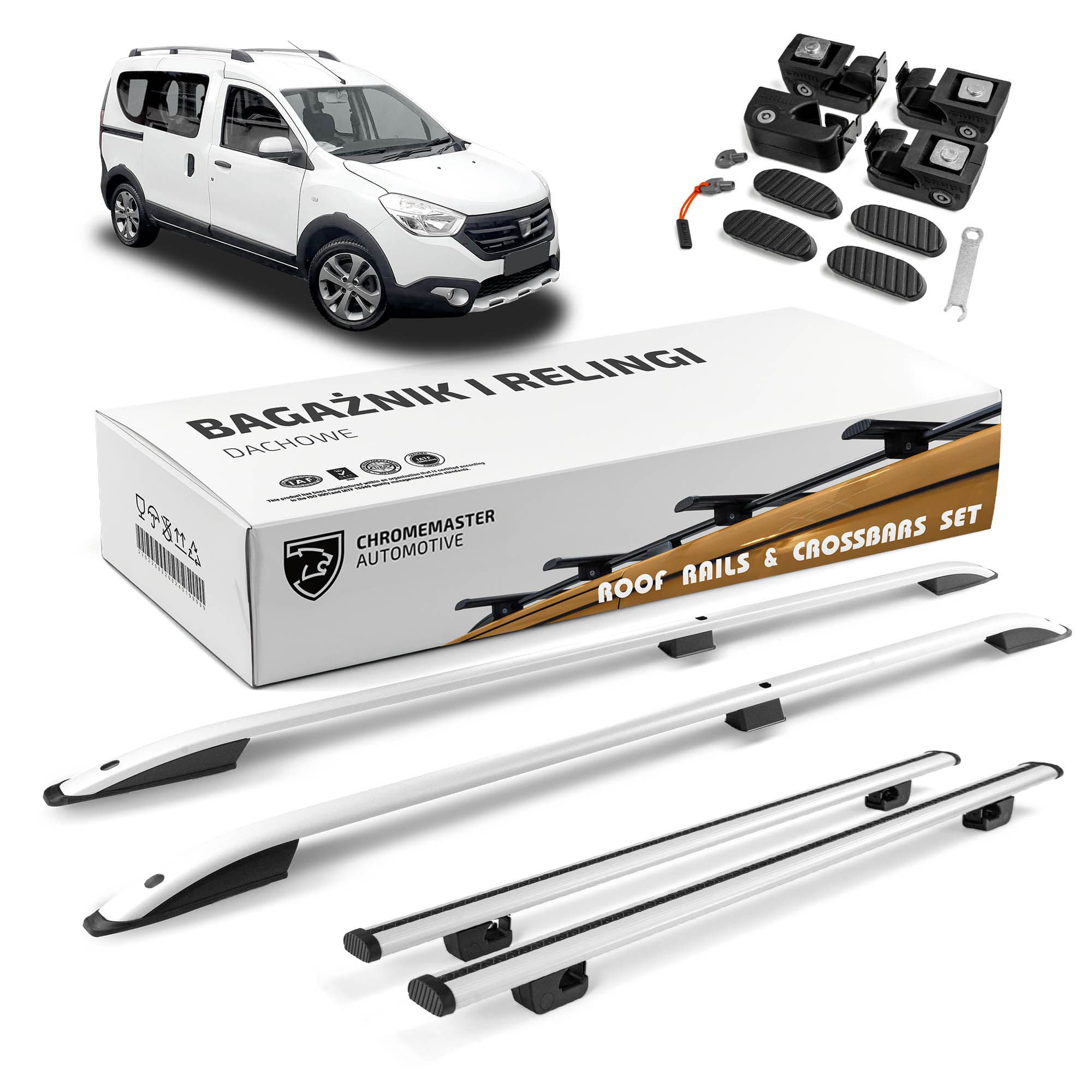 Roof rails with cross bars included SKYPORT — Silver, Aluminum | Plastic, Painted