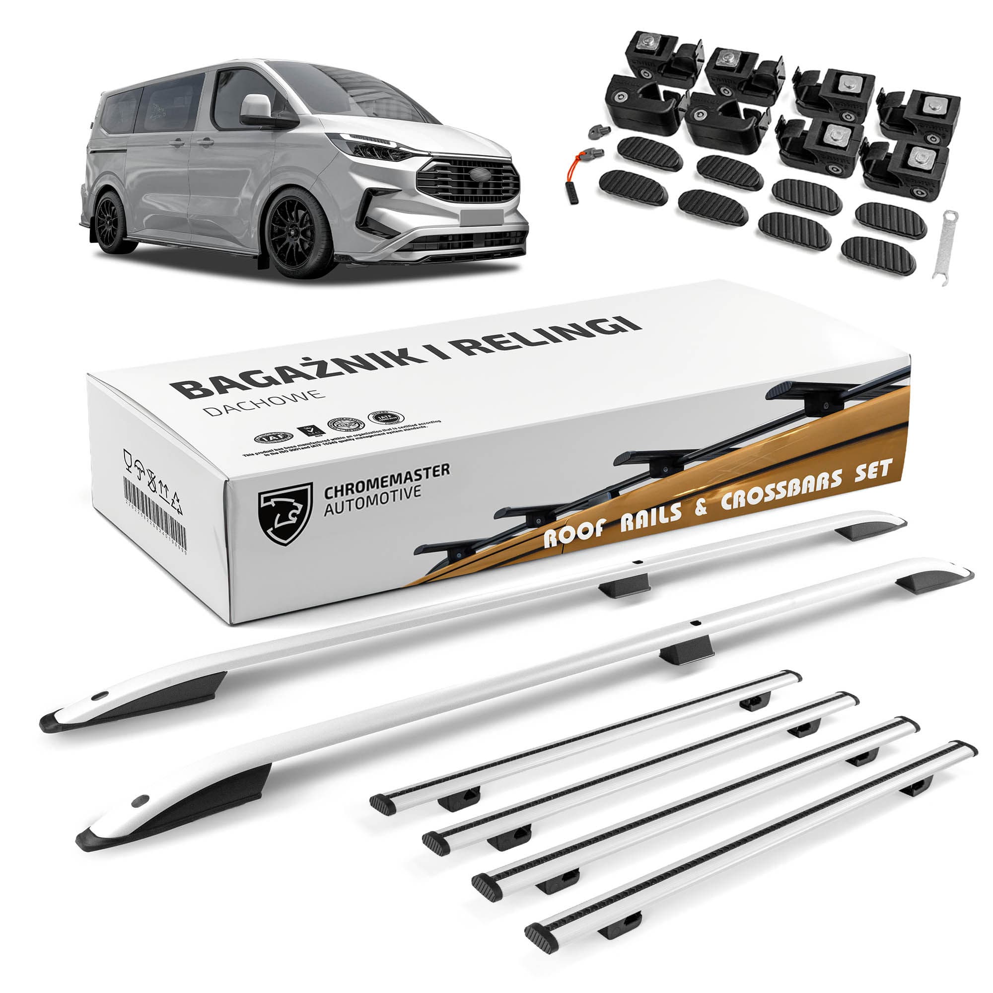 Roof rails with cross bars included SKYPORT — Silver, Aluminum | Plastic, Painted