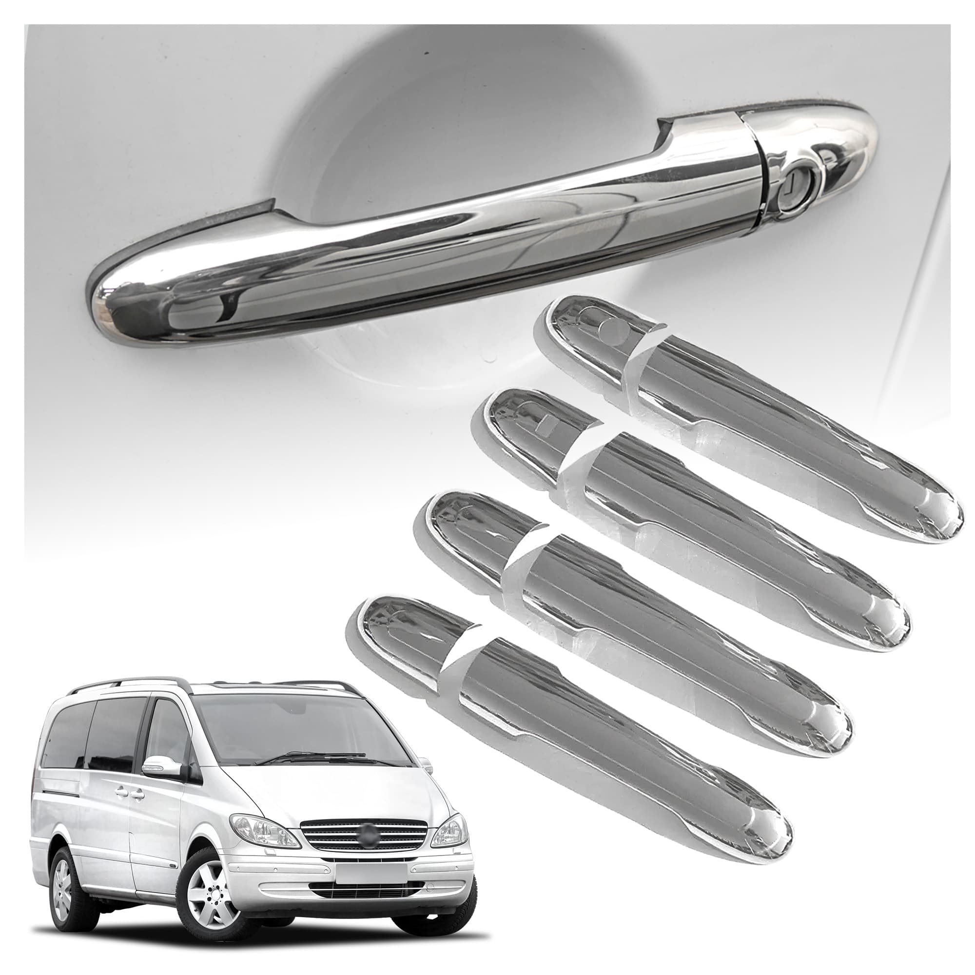 Handle covers — Chrome, Stainless steel, Polished