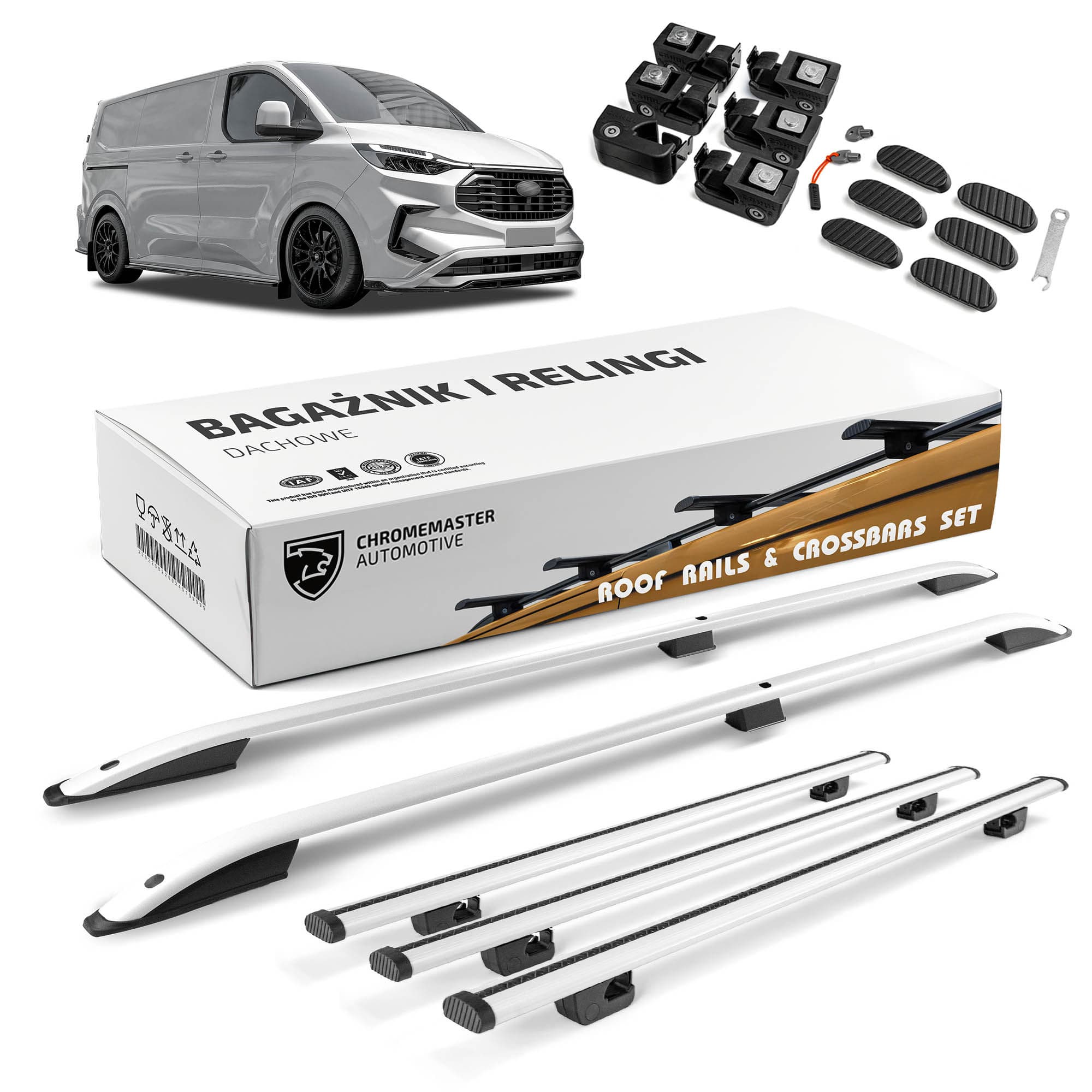 Roof rails with cross bars included SKYPORT — Silver, Aluminum | Plastic, Painted