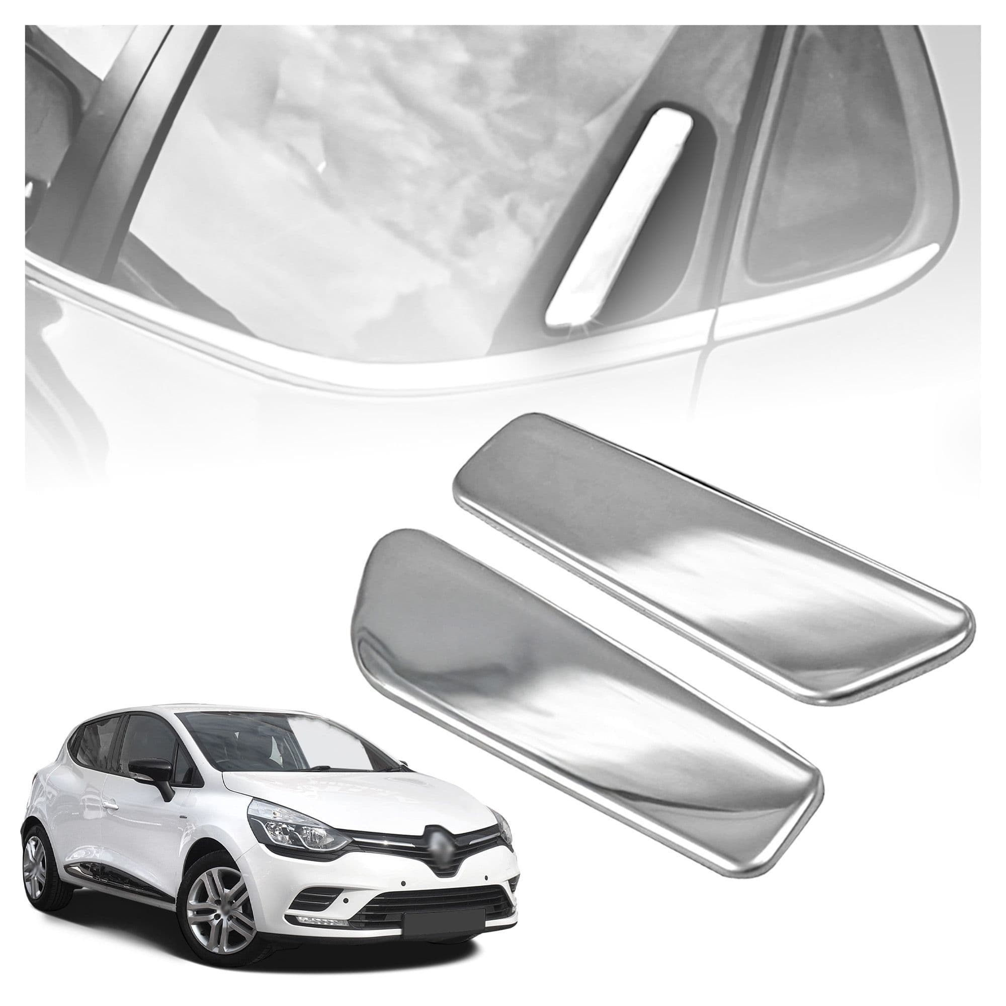 Rear door handle covers — Chrome, Stainless steel, Polished
