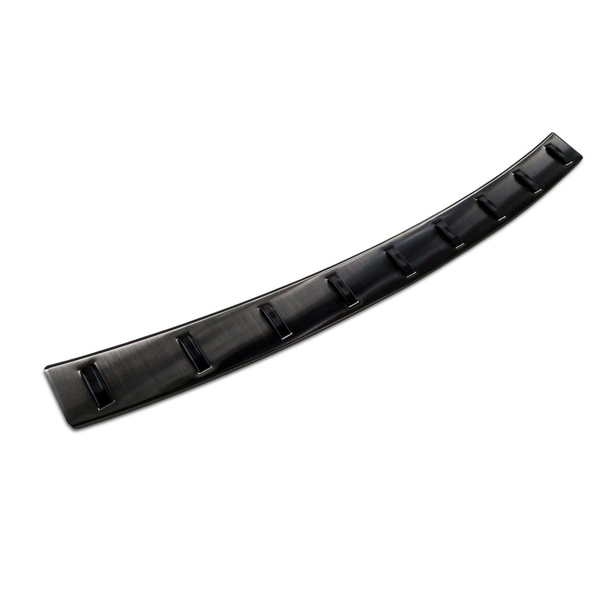 Rear bumper trim — Black, Stainless steel, Brushed